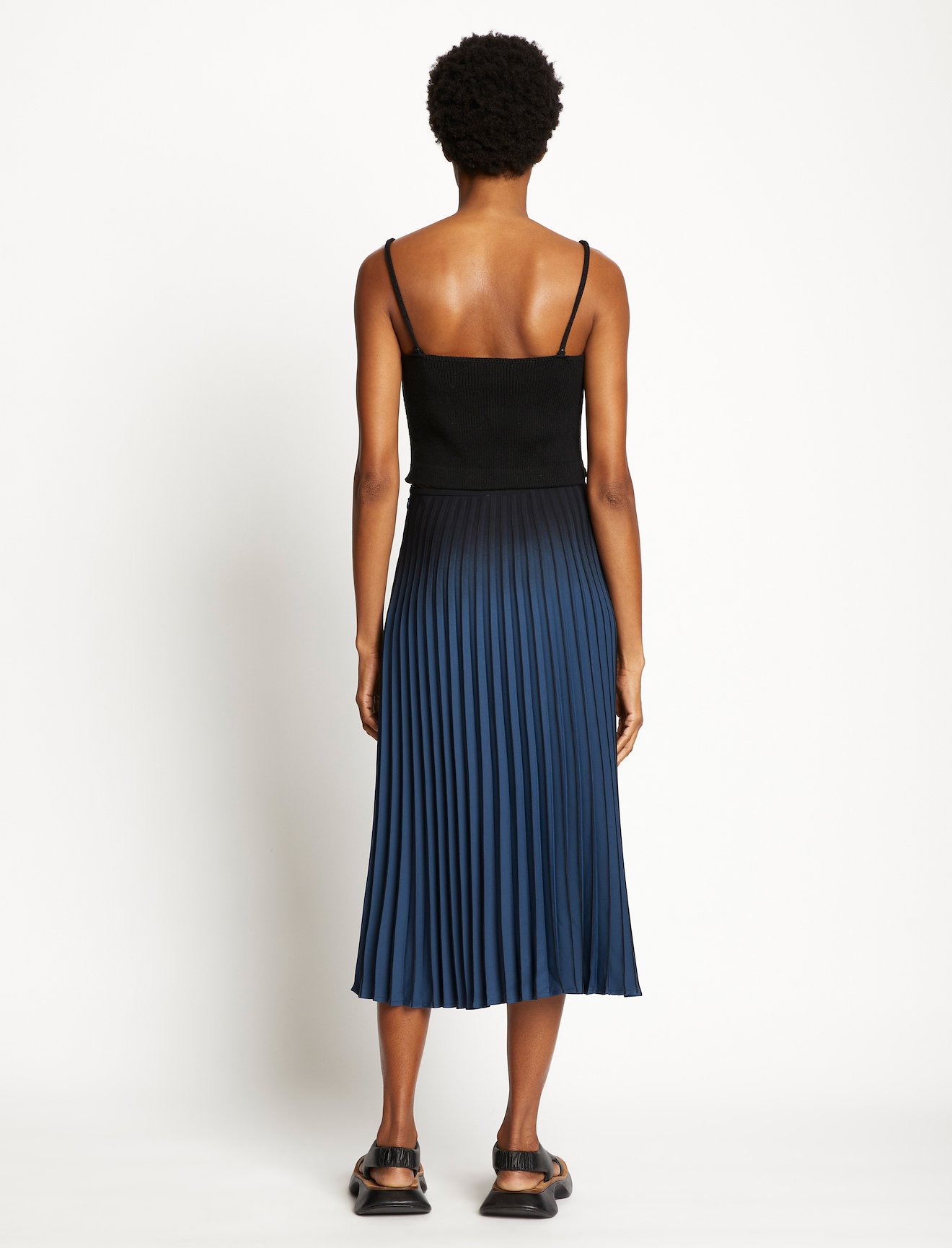 Crepe Pleated Midi Skirt #2