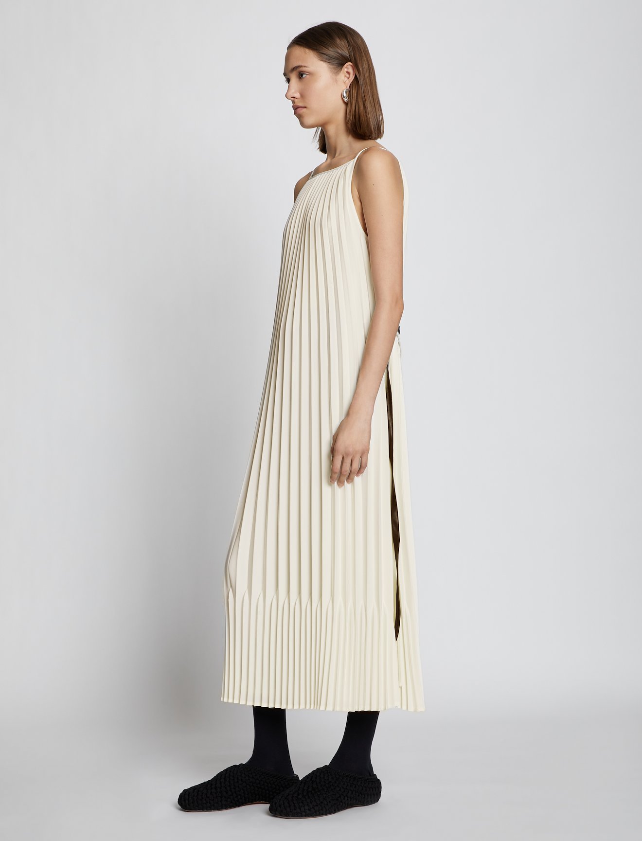 Crepe Pleated Slip Dress #1
