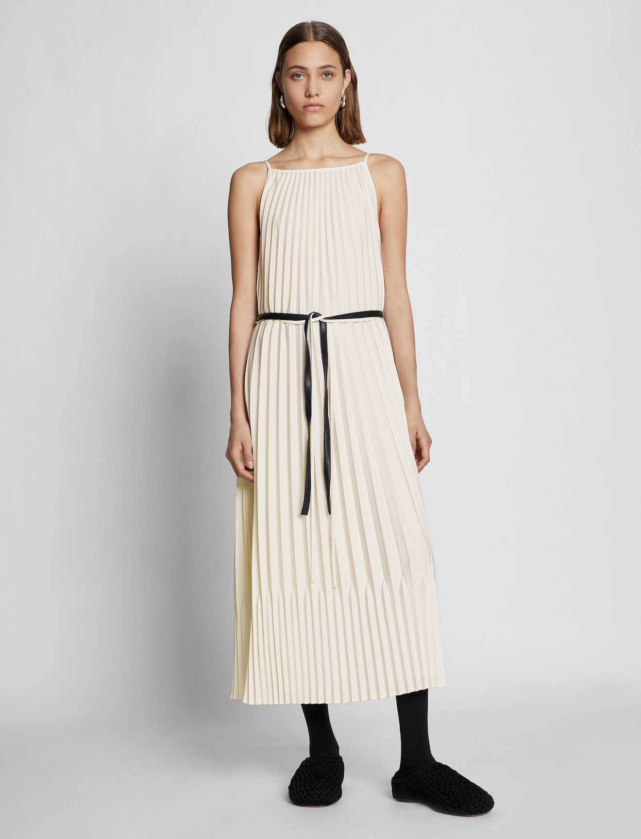 Crepe Pleated Slip Dress #5