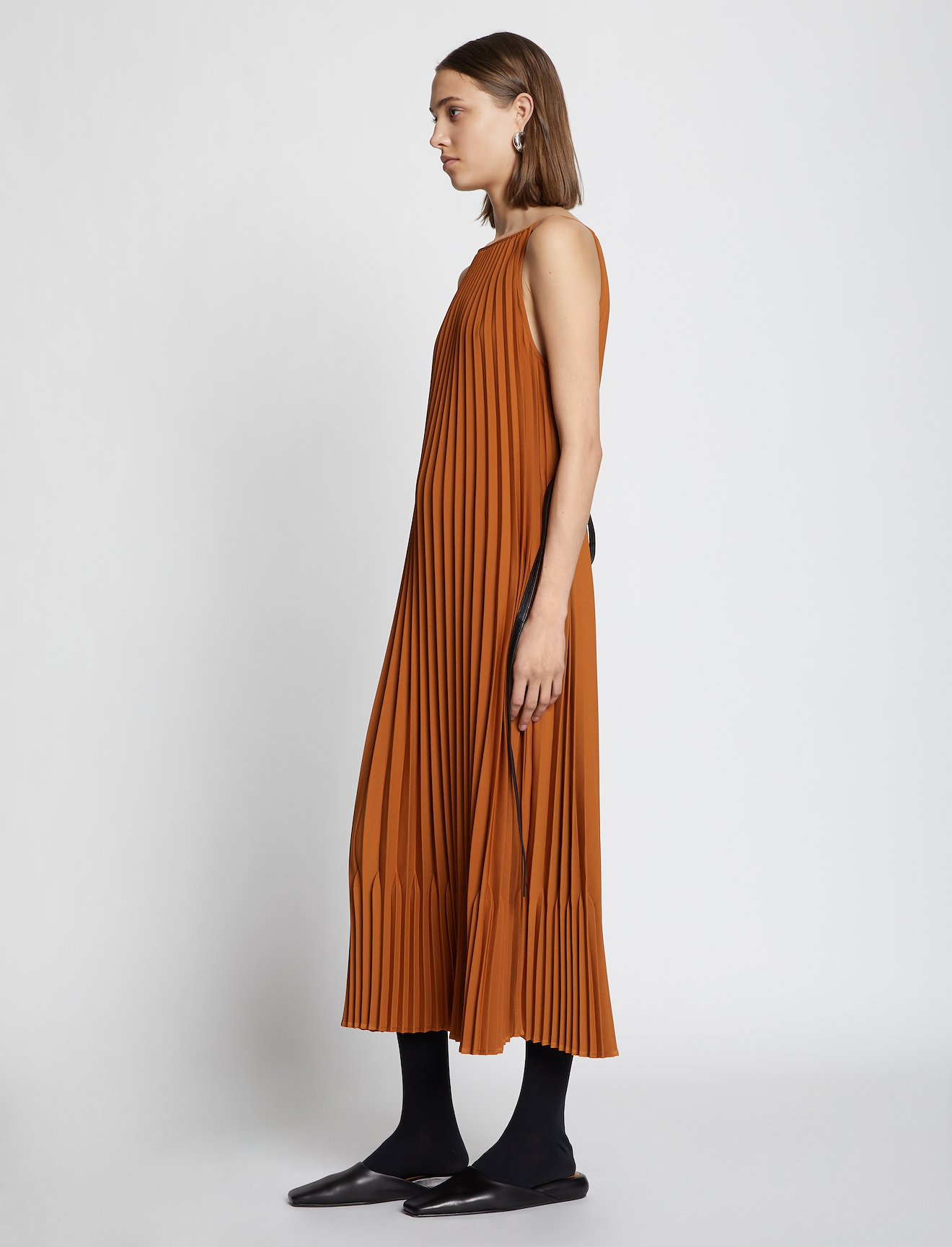 Crepe Pleated Slip Dress #1