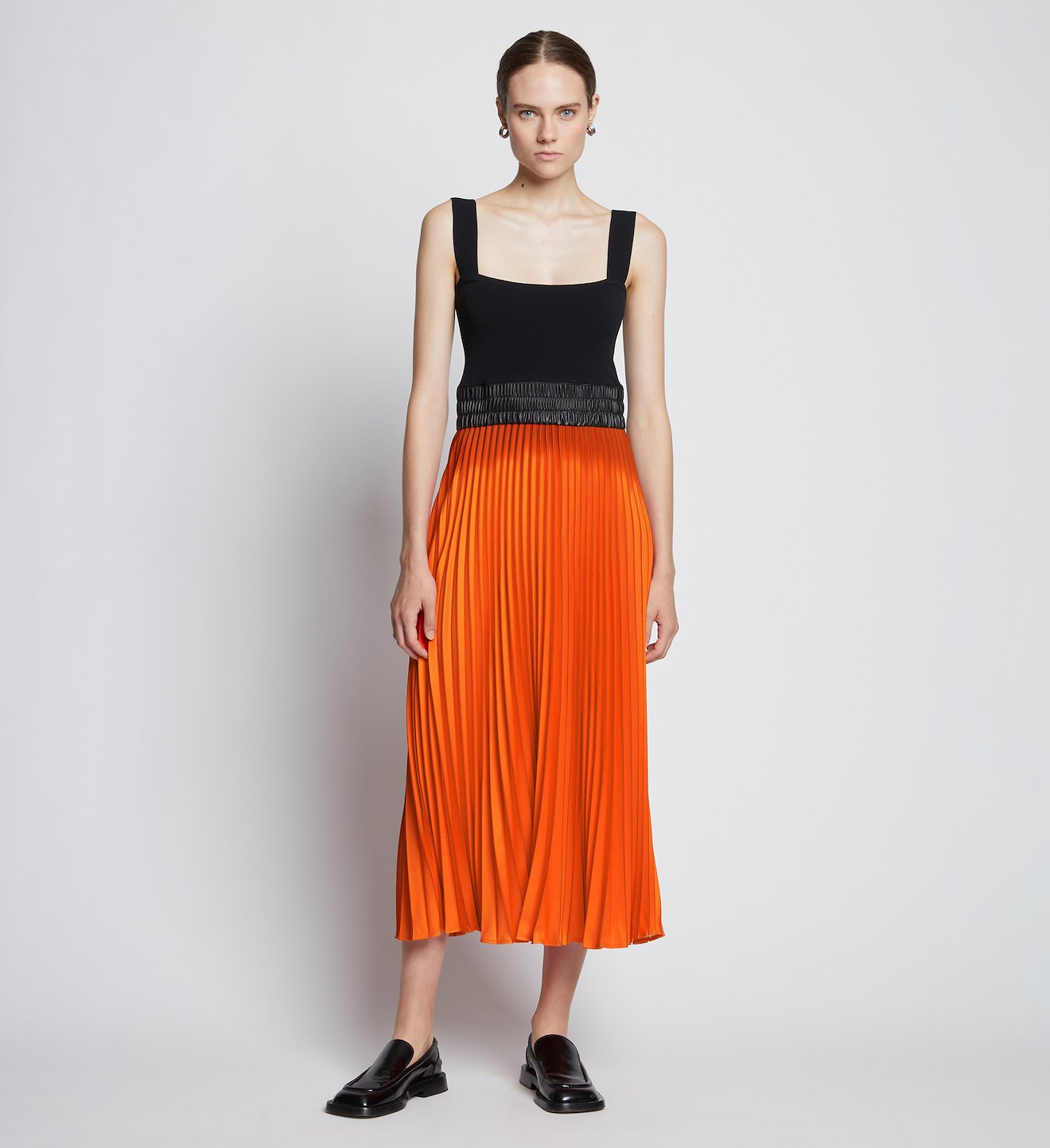 Crepe Pleated Tank Dress