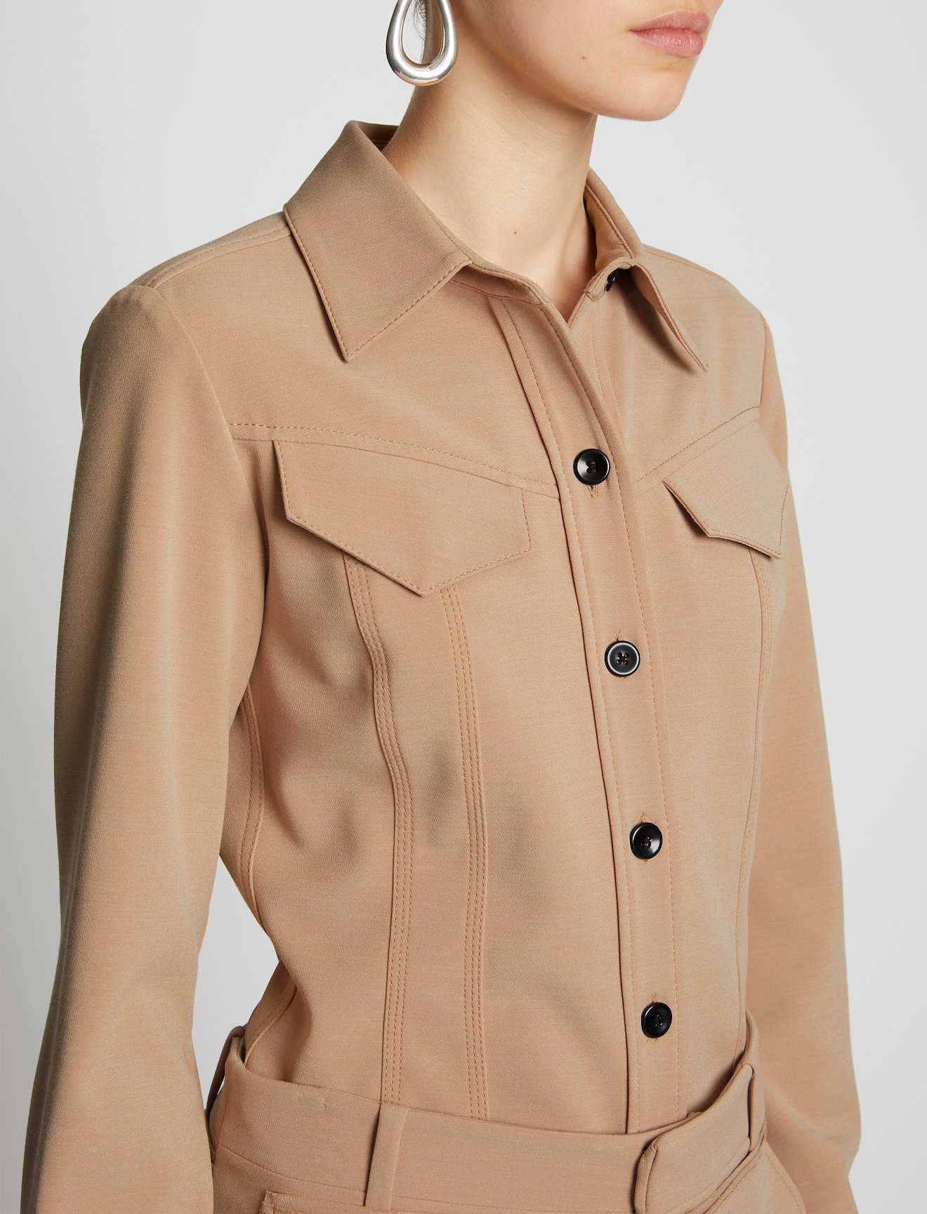 Crepe Seamed Shirt #4