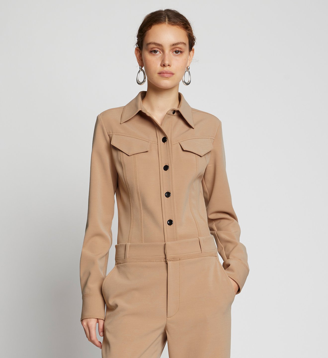 Crepe Seamed Shirt