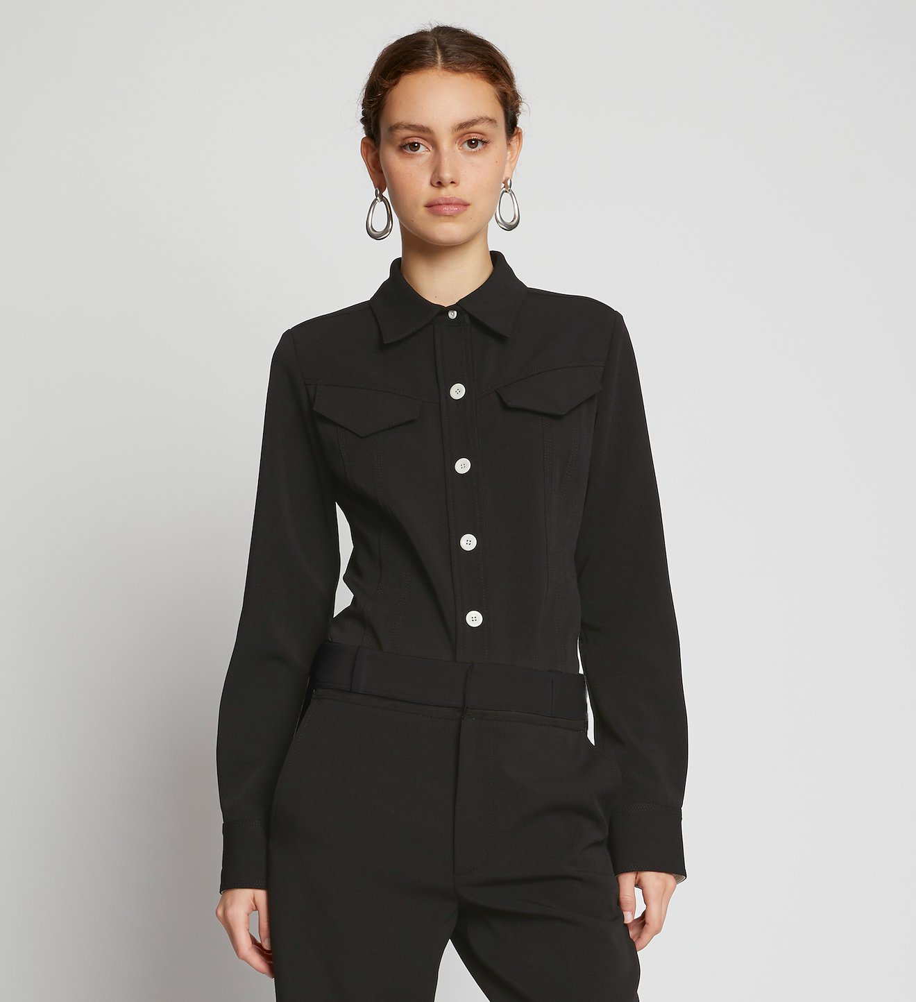 Crepe Seamed Shirt