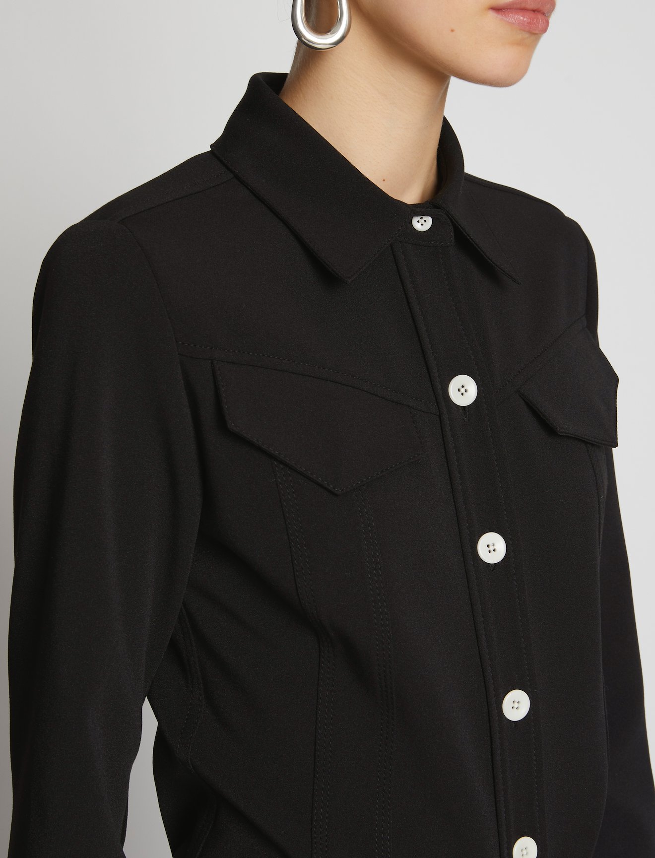 Crepe Seamed Shirt #4