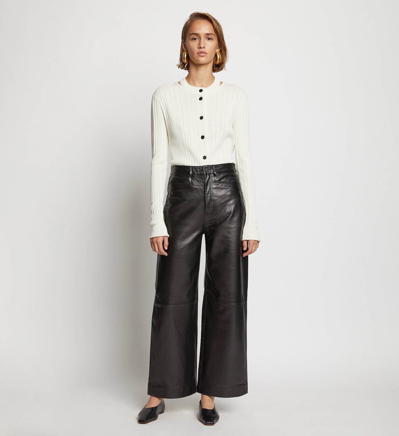 Cropped Leather Pants