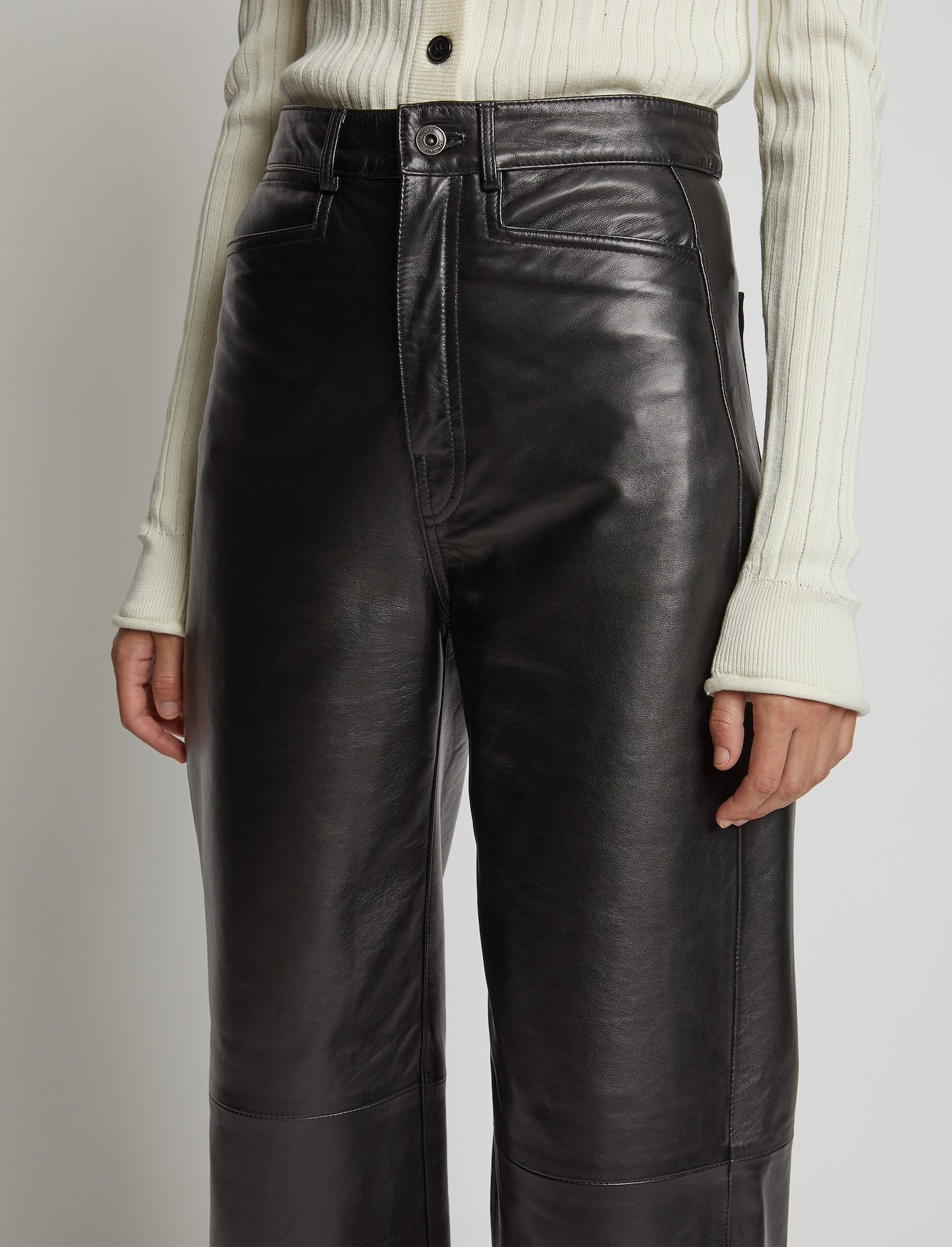 cropped leather pants