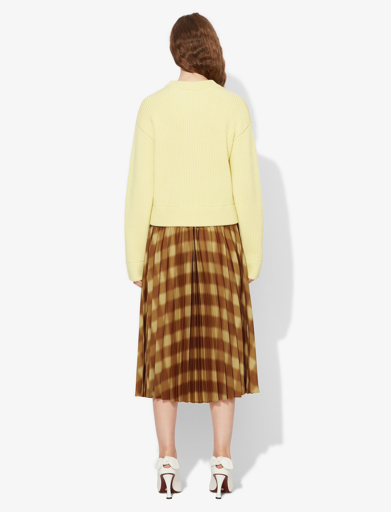 Diffused Gingham Georgette Pleated Skirt #2
