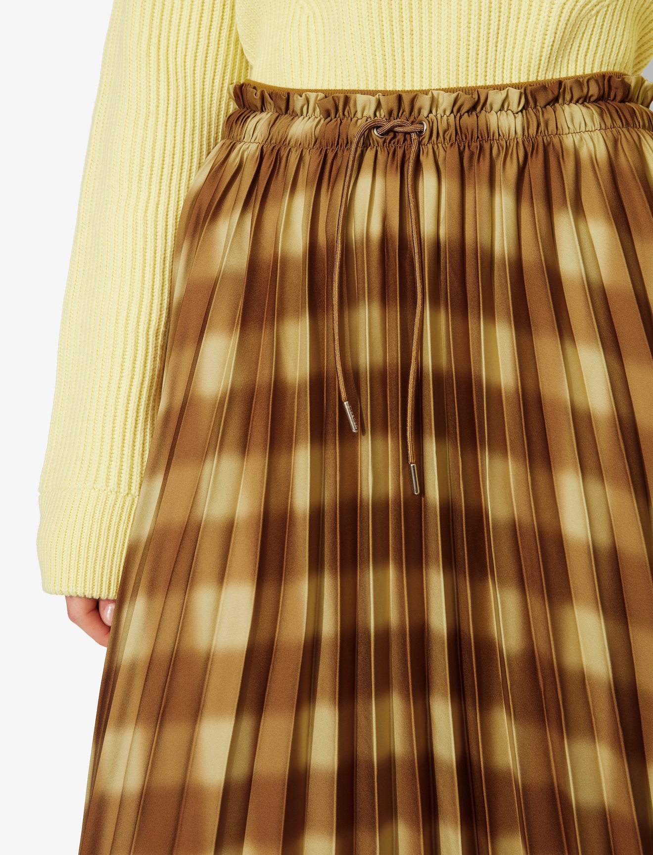 Diffused Gingham Georgette Pleated Skirt #3