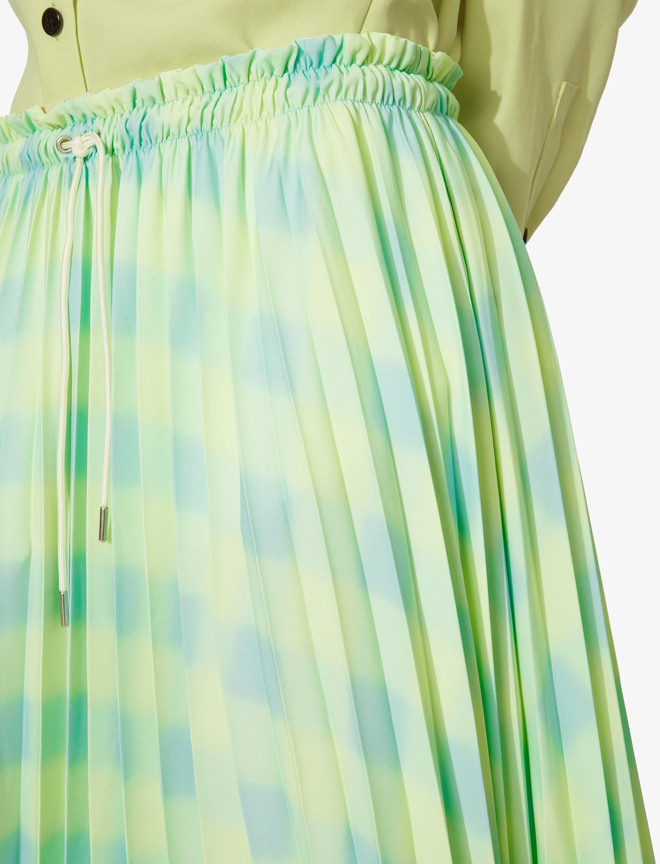 Diffused Gingham Georgette Pleated Skirt #3