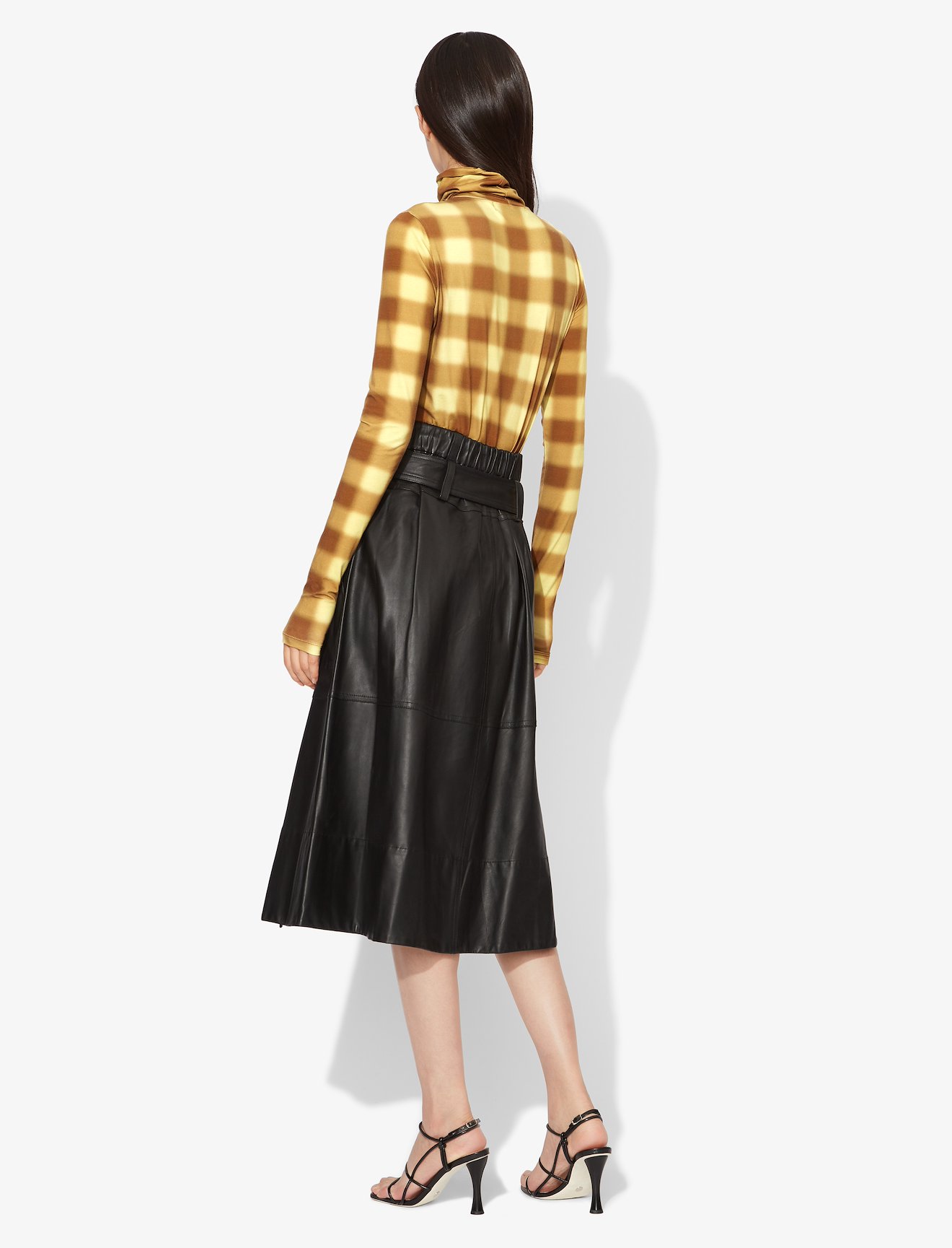Diffused Gingham Jersey Long Sleeve Turtleneck #2