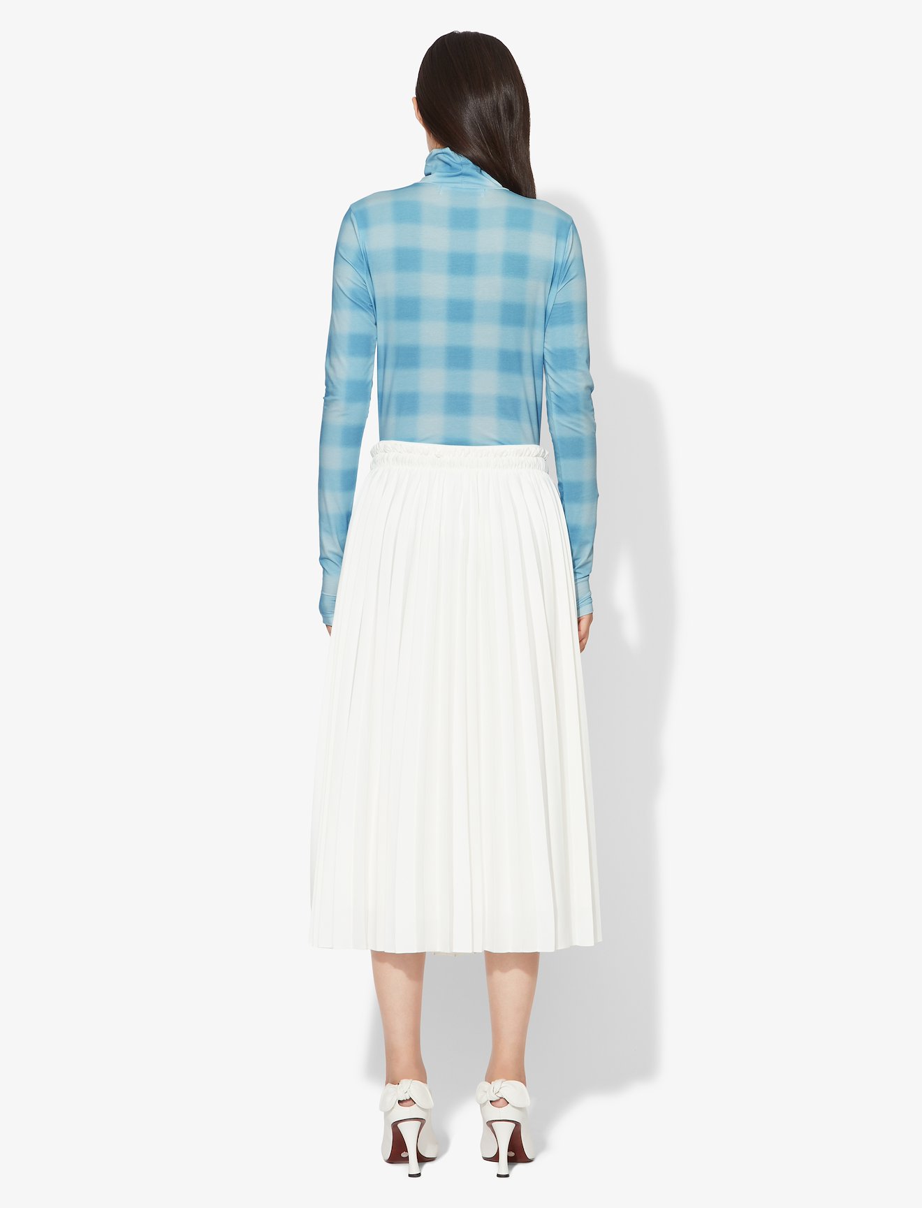 Diffused Gingham Jersey Long Sleeve Turtleneck #2