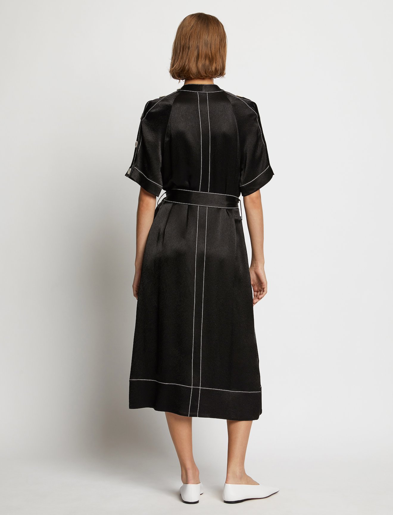 Dobby Crepe Convertible Shirt Dress #2