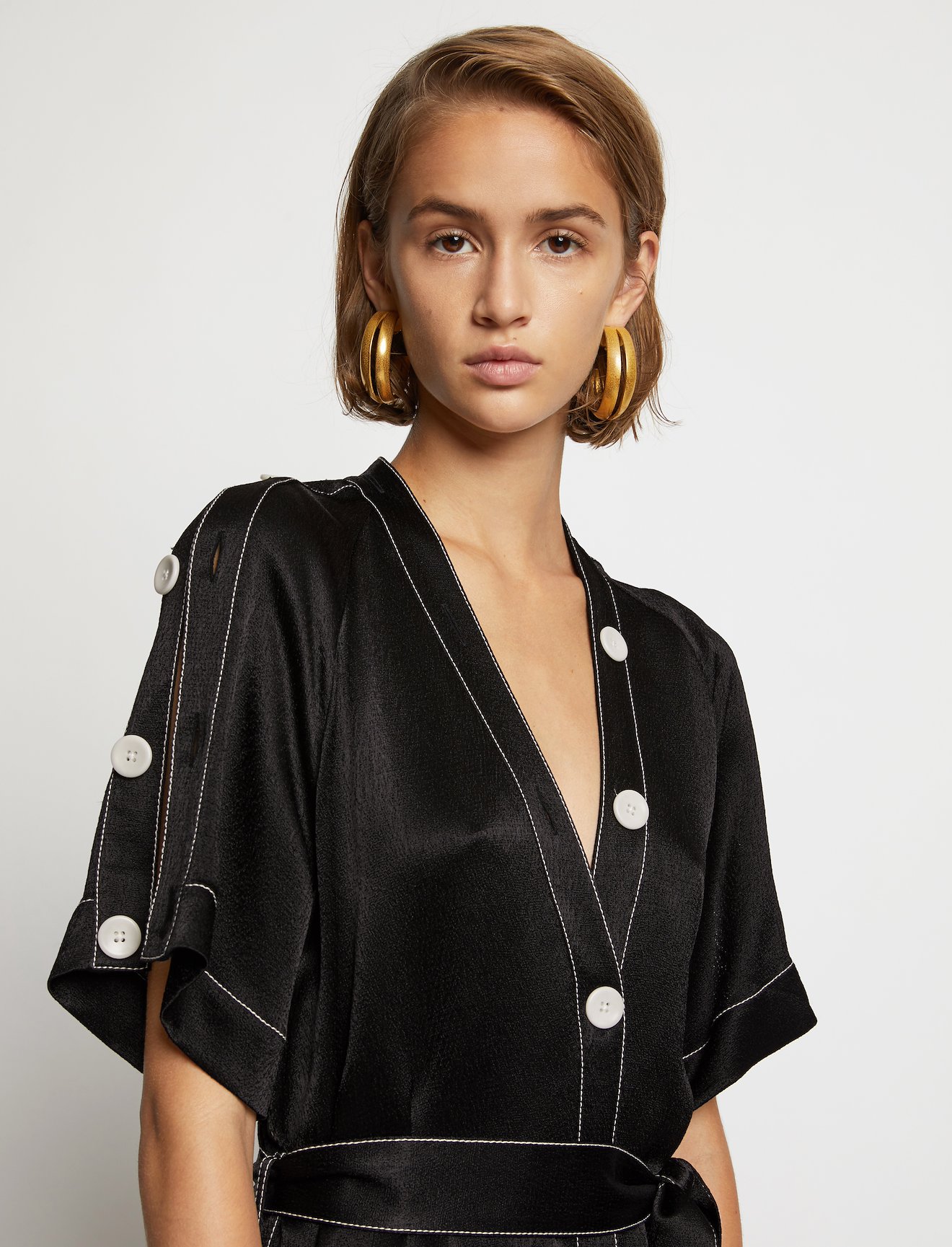 Dobby Crepe Convertible Shirt Dress #3