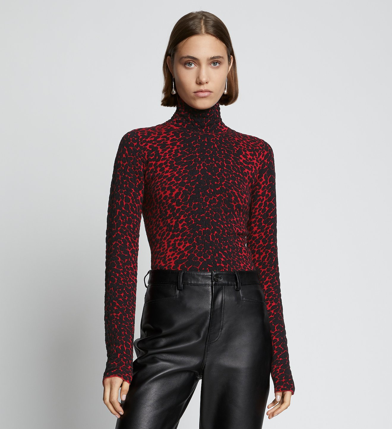 Dot Jacquard Turtleneck Sweater