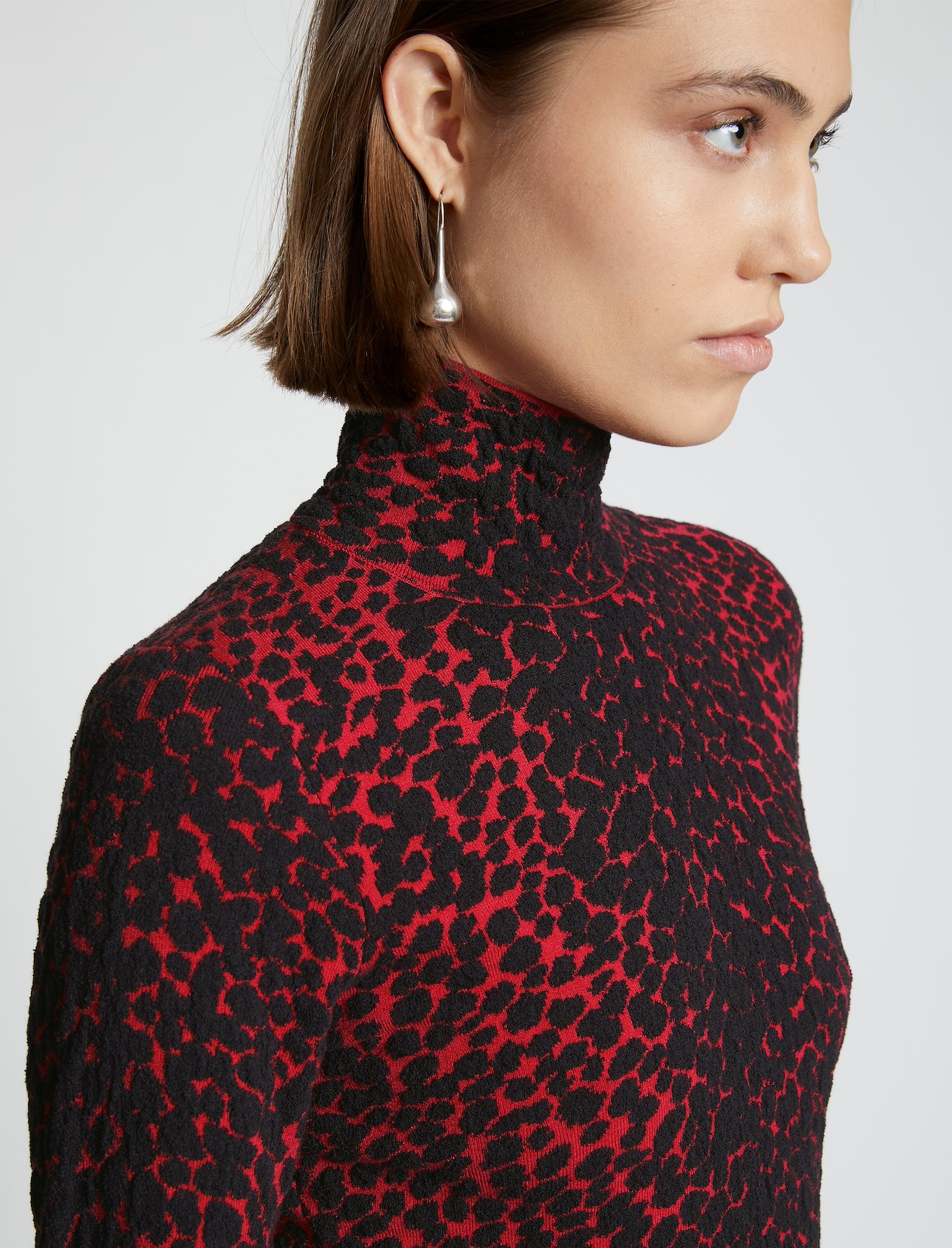 Dot Jacquard Turtleneck Sweater #4