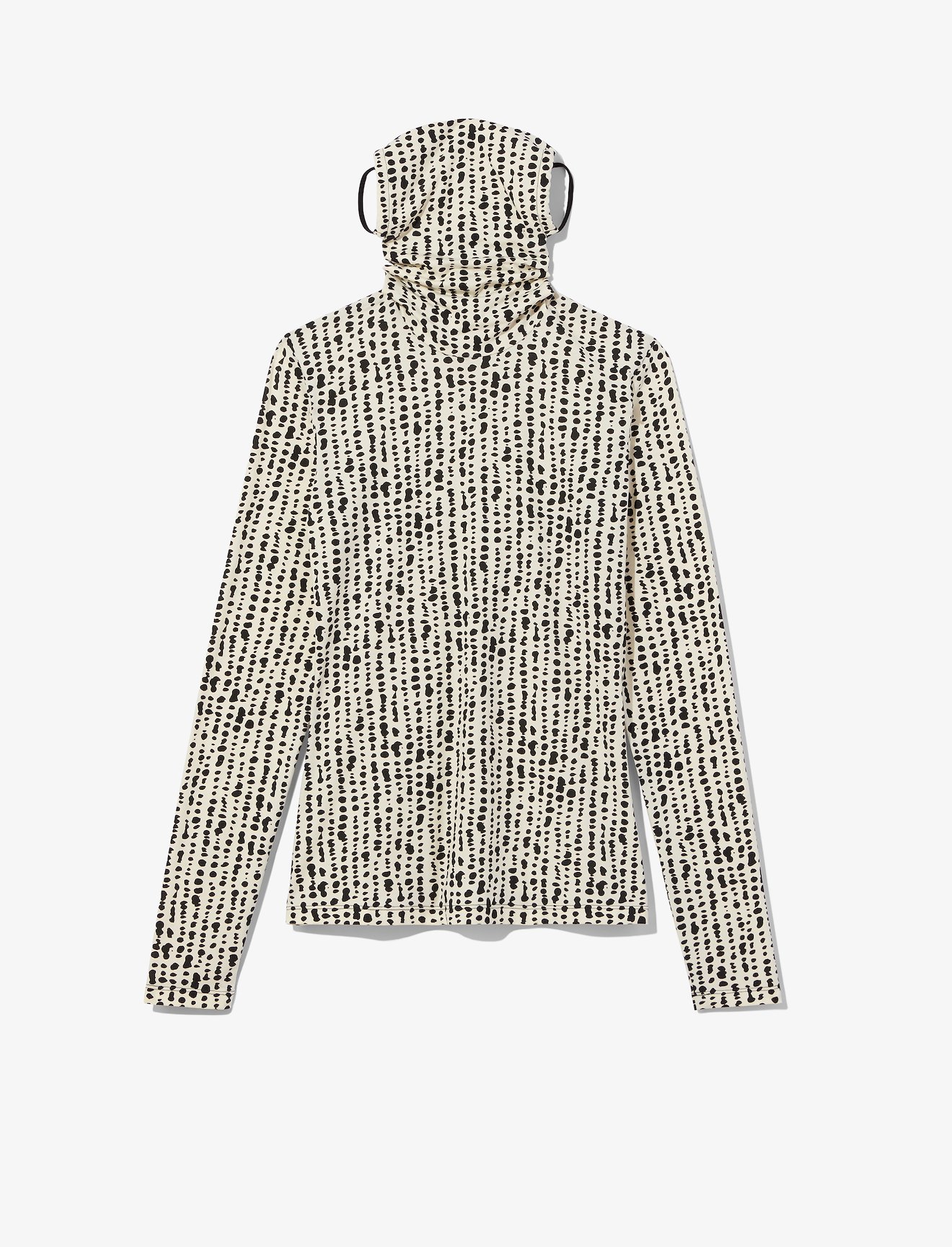 Dot Print Masked Turtleneck Jersey Top #5