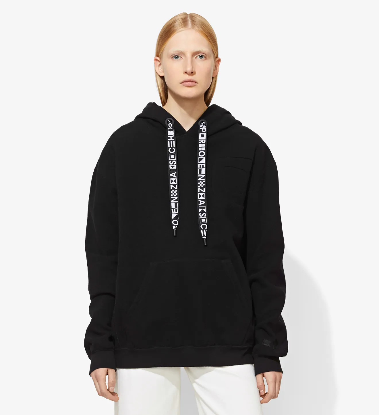 black drawstring hoodie