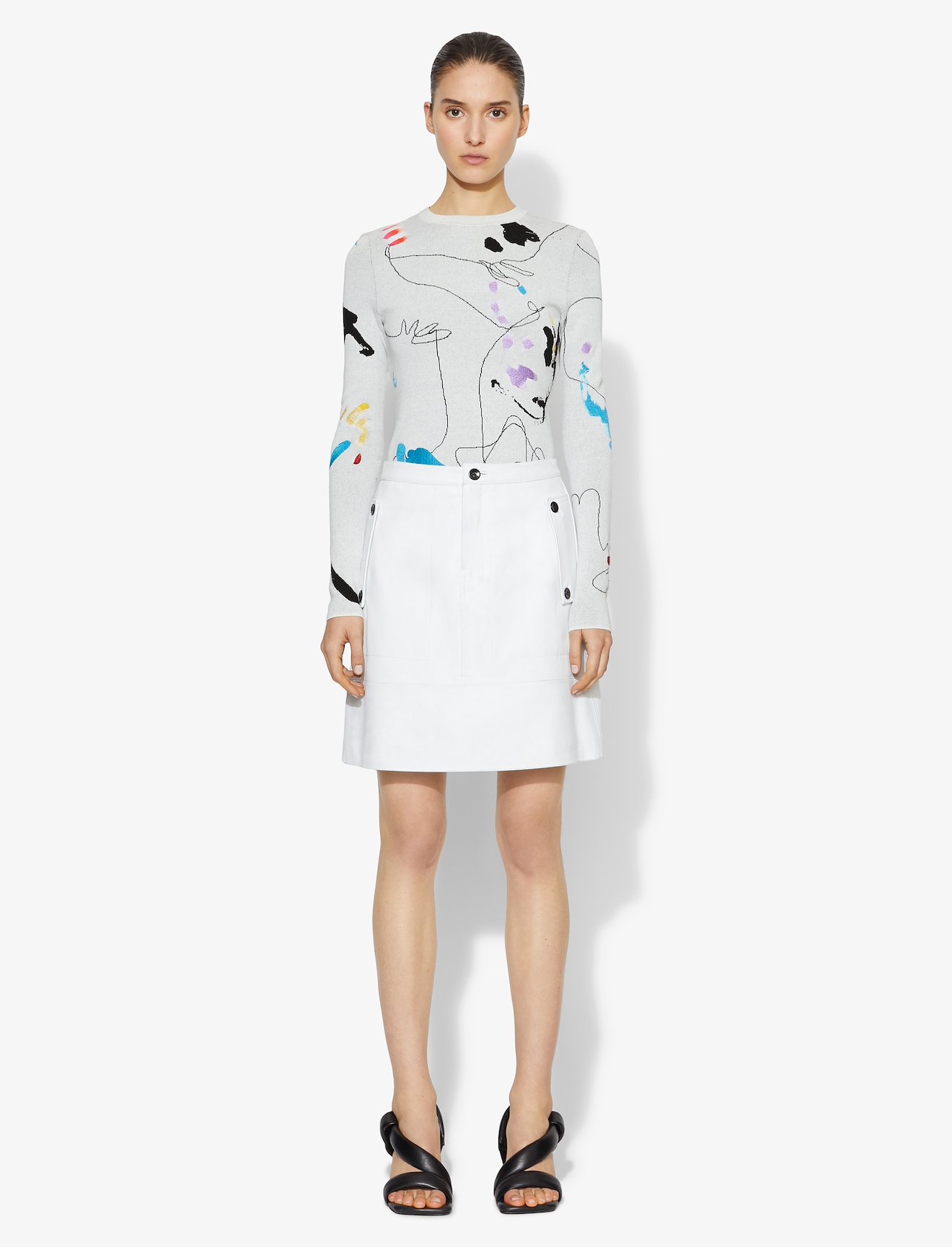 Embroidered Jacquard Knit Pullover #1