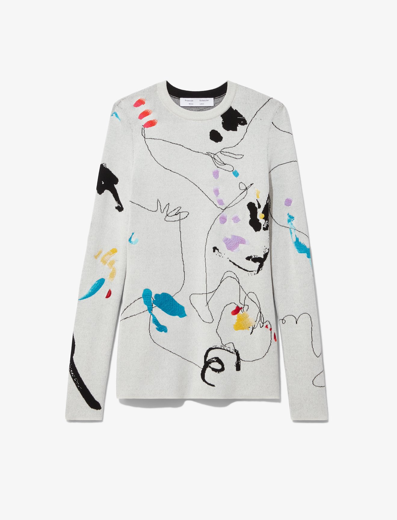 Embroidered Jacquard Knit Pullover #4