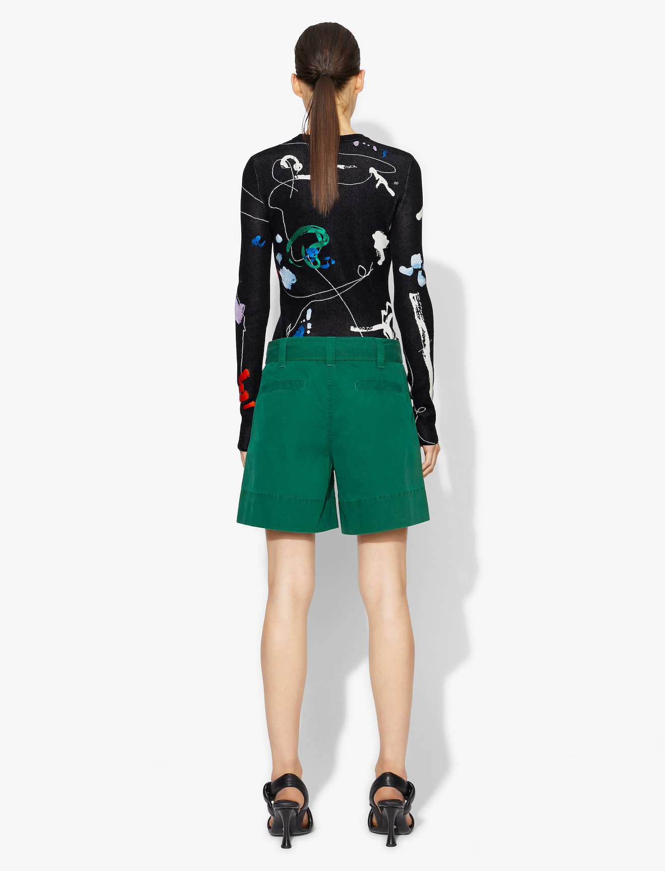 Embroidered Jacquard Knit Pullover #2