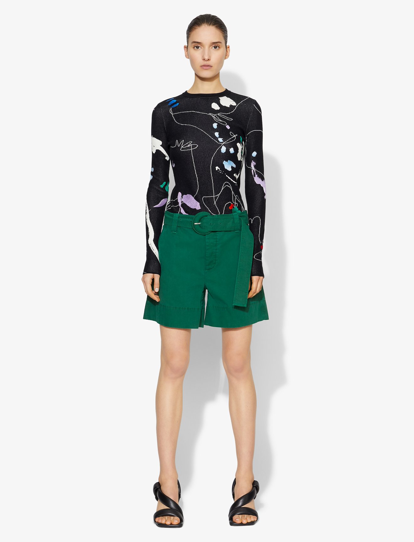 Embroidered Jacquard Knit Pullover #1