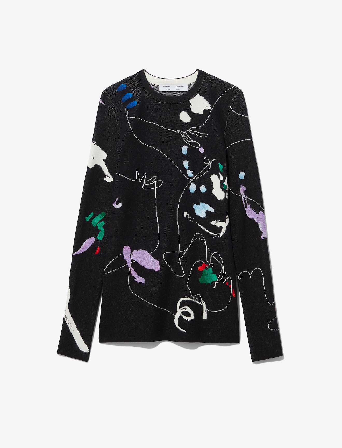 Embroidered Jacquard Knit Pullover #4