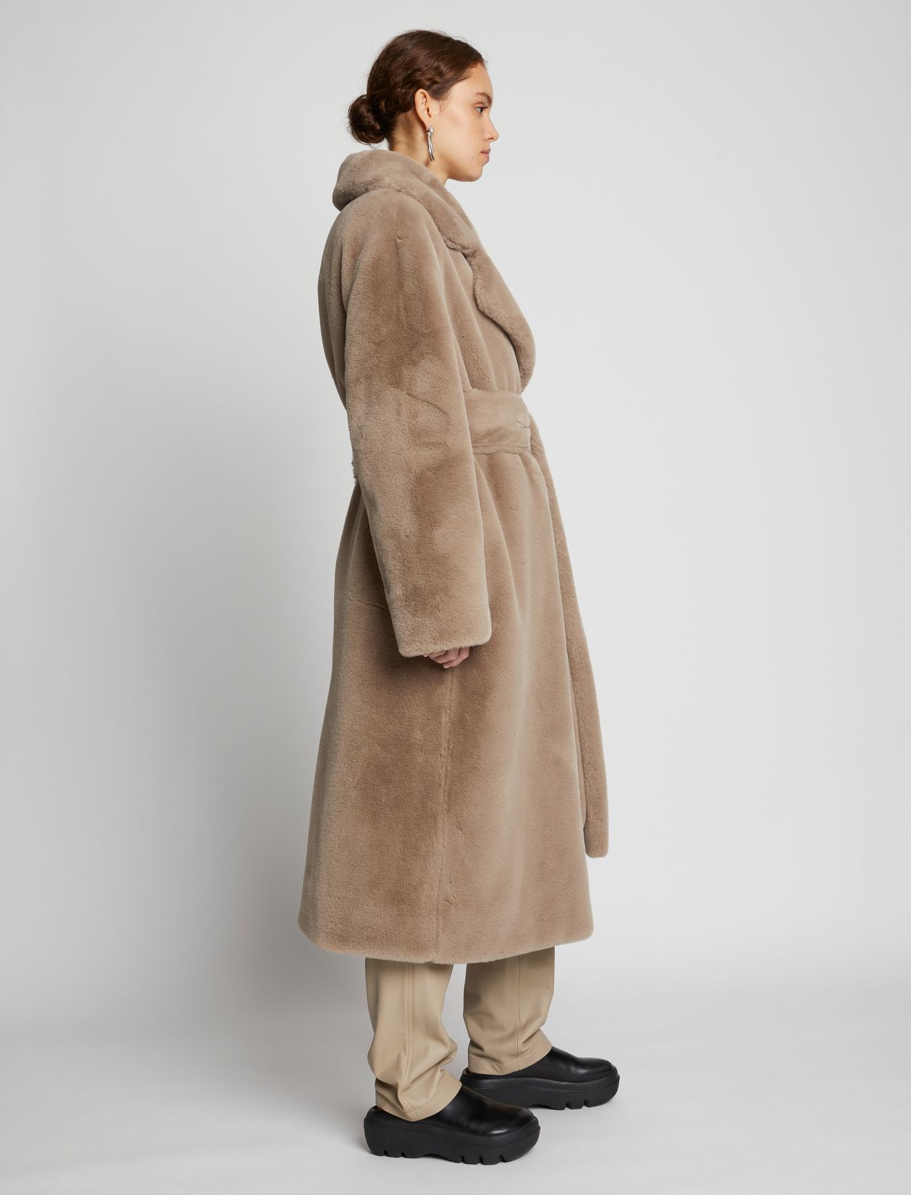 mink belted coat