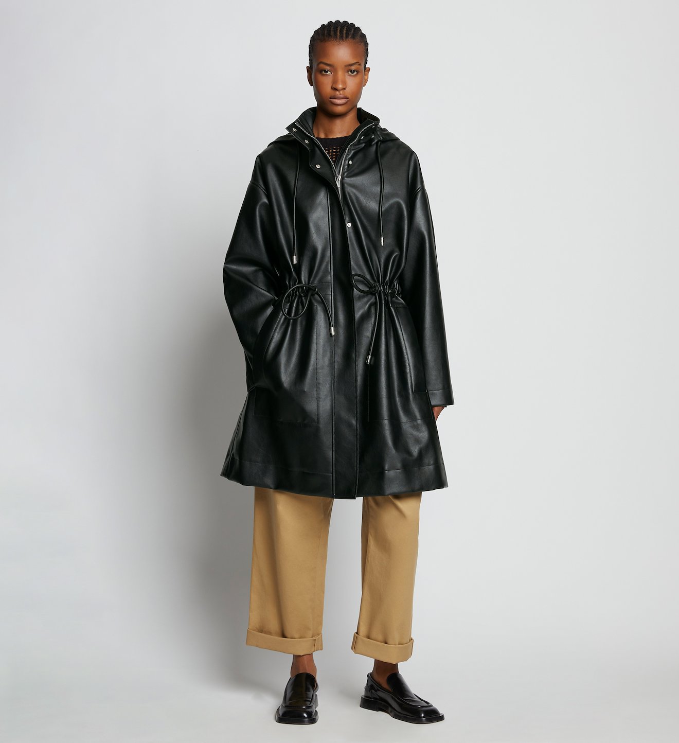 Faux Leather Parka