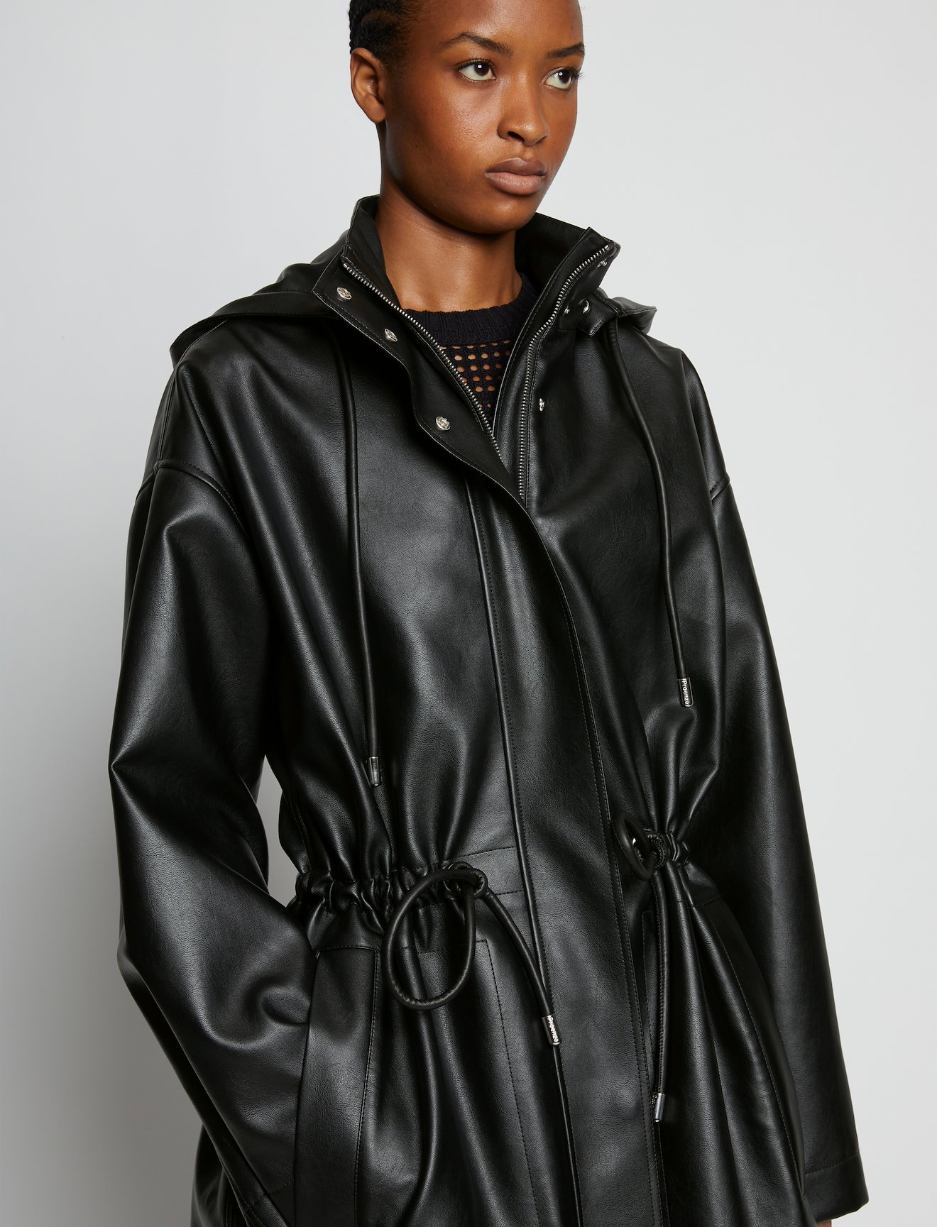 Faux Leather Parka #4