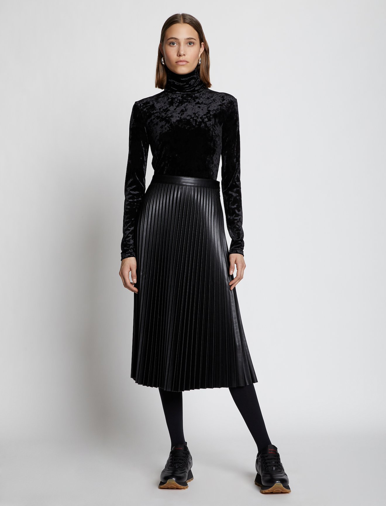 Faux Leather Pleated Skirt #1