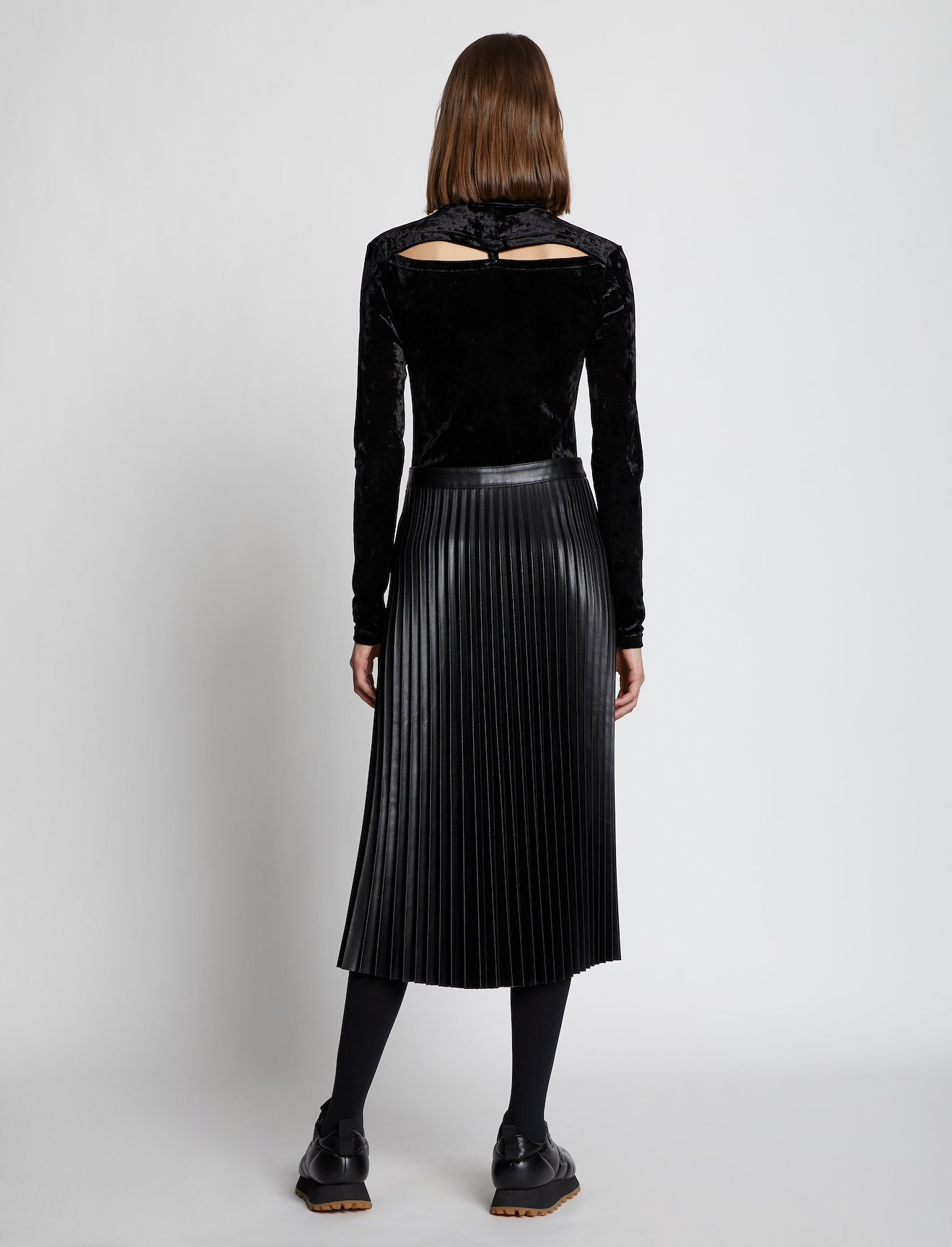 Faux Leather Pleated Skirt #3