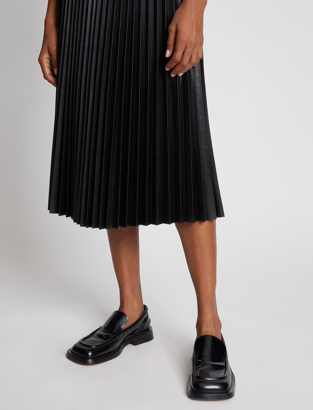 Faux Leather Pleated Skirt #3
