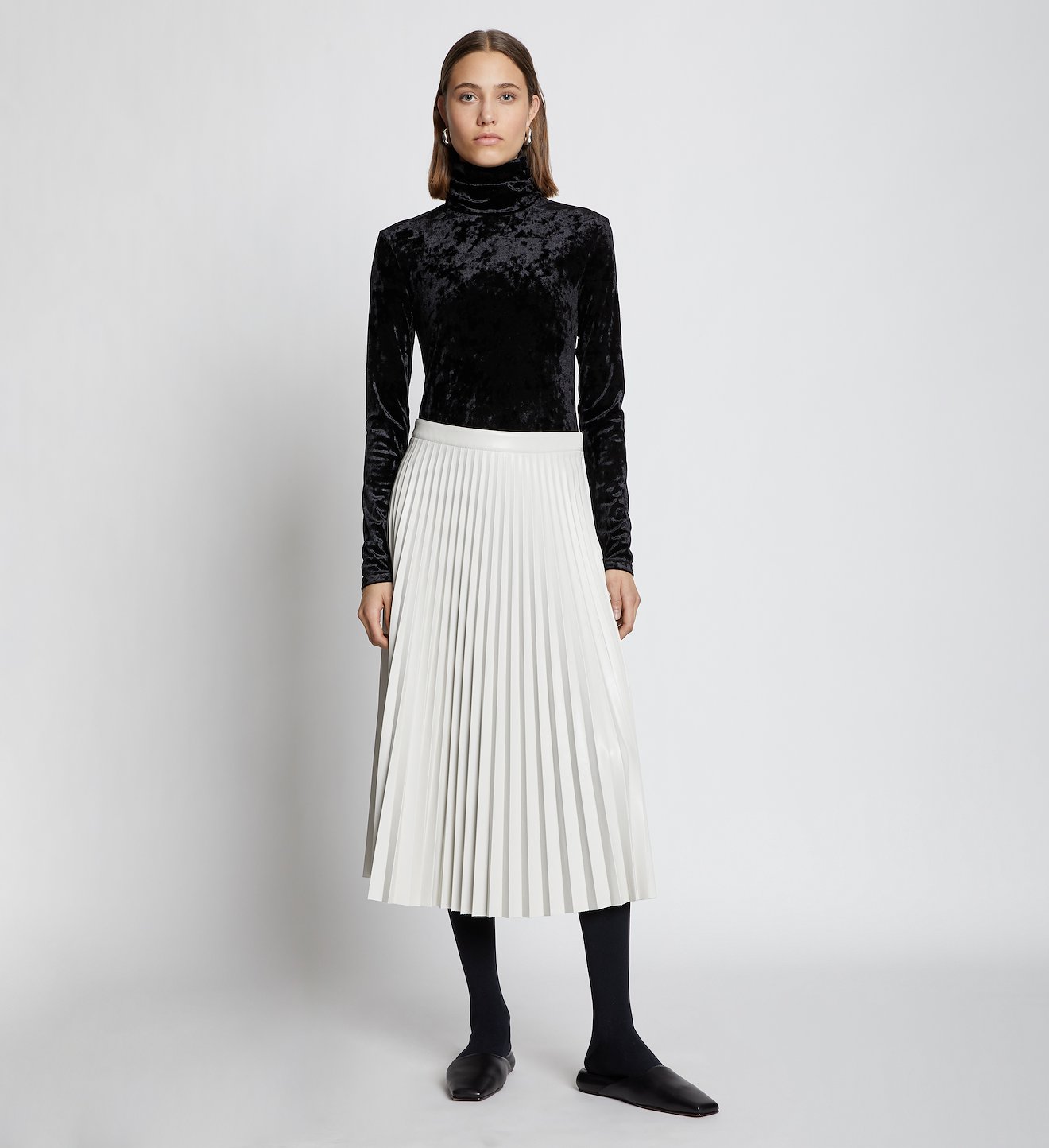 Faux Leather Pleated Skirt