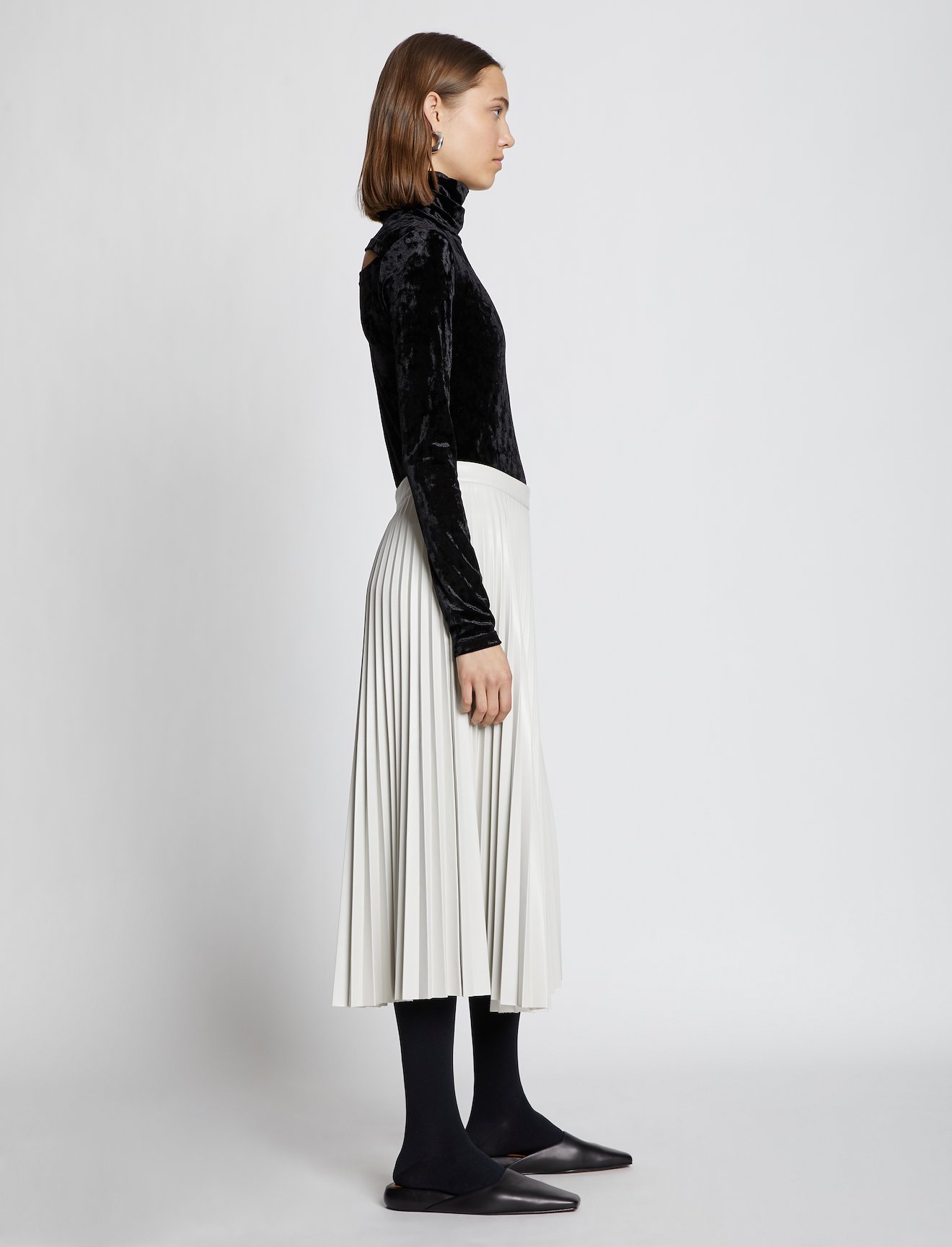 Faux Leather Pleated Skirt #1
