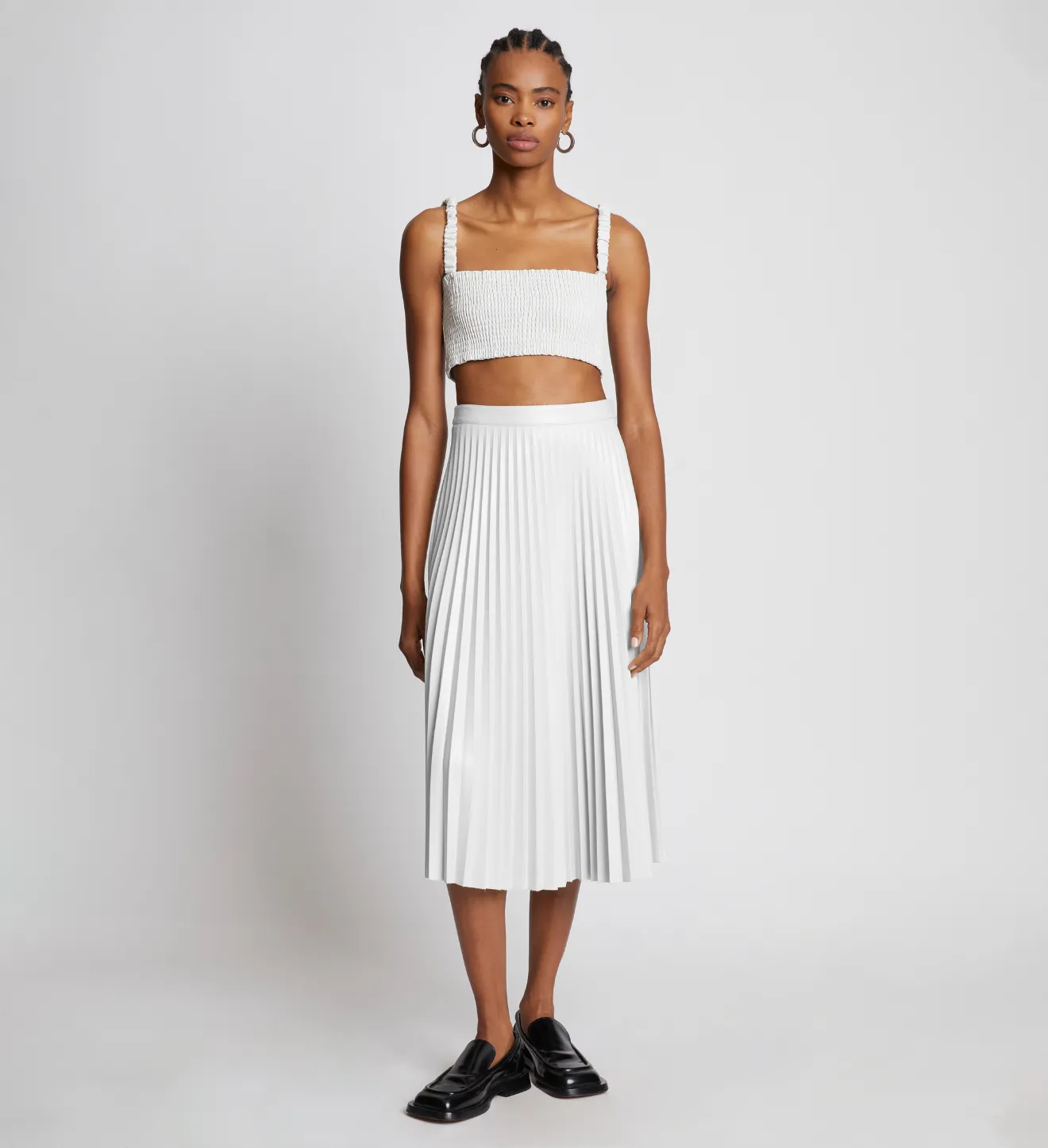 leather pleated skirt