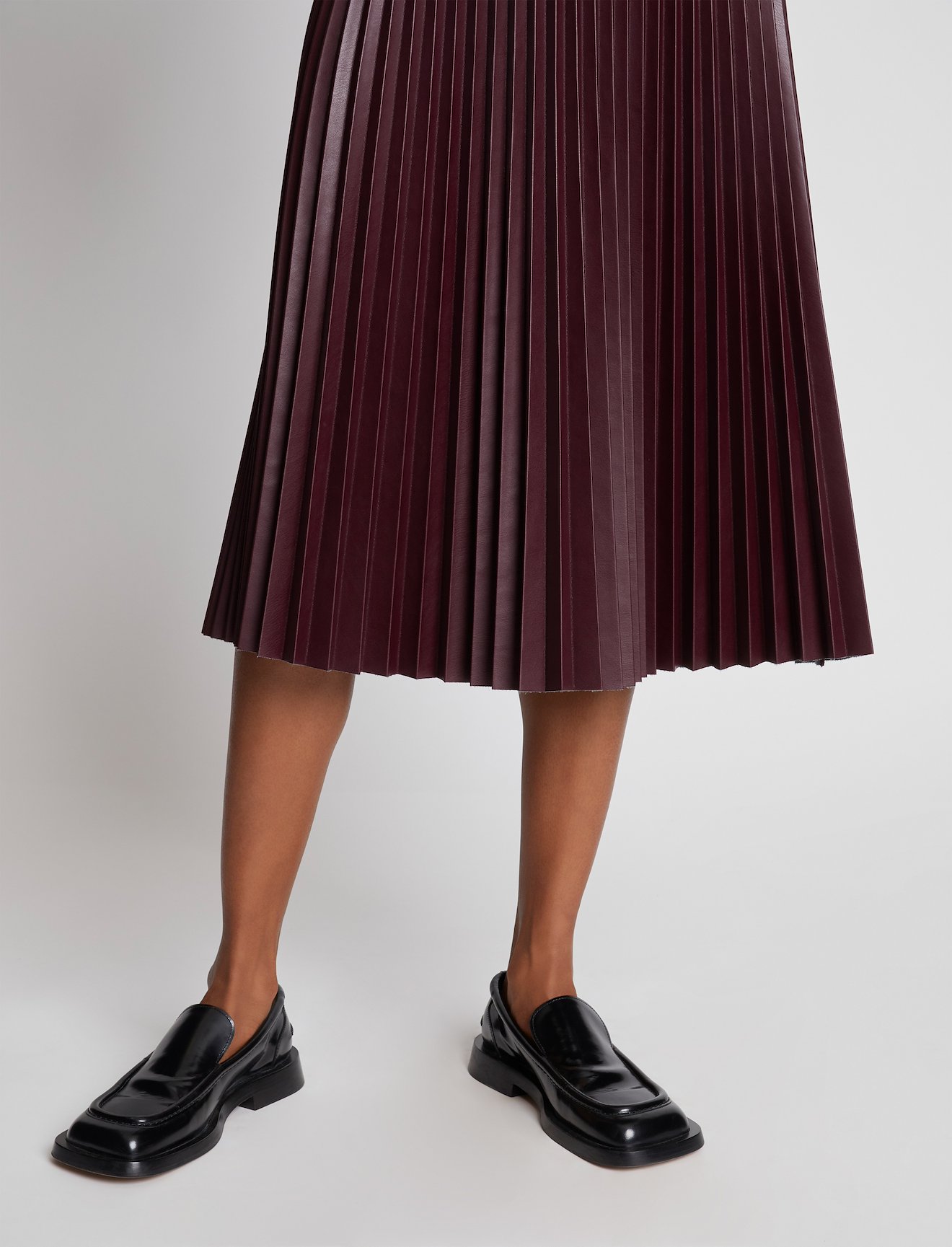 Faux Leather Pleated Skirt #3