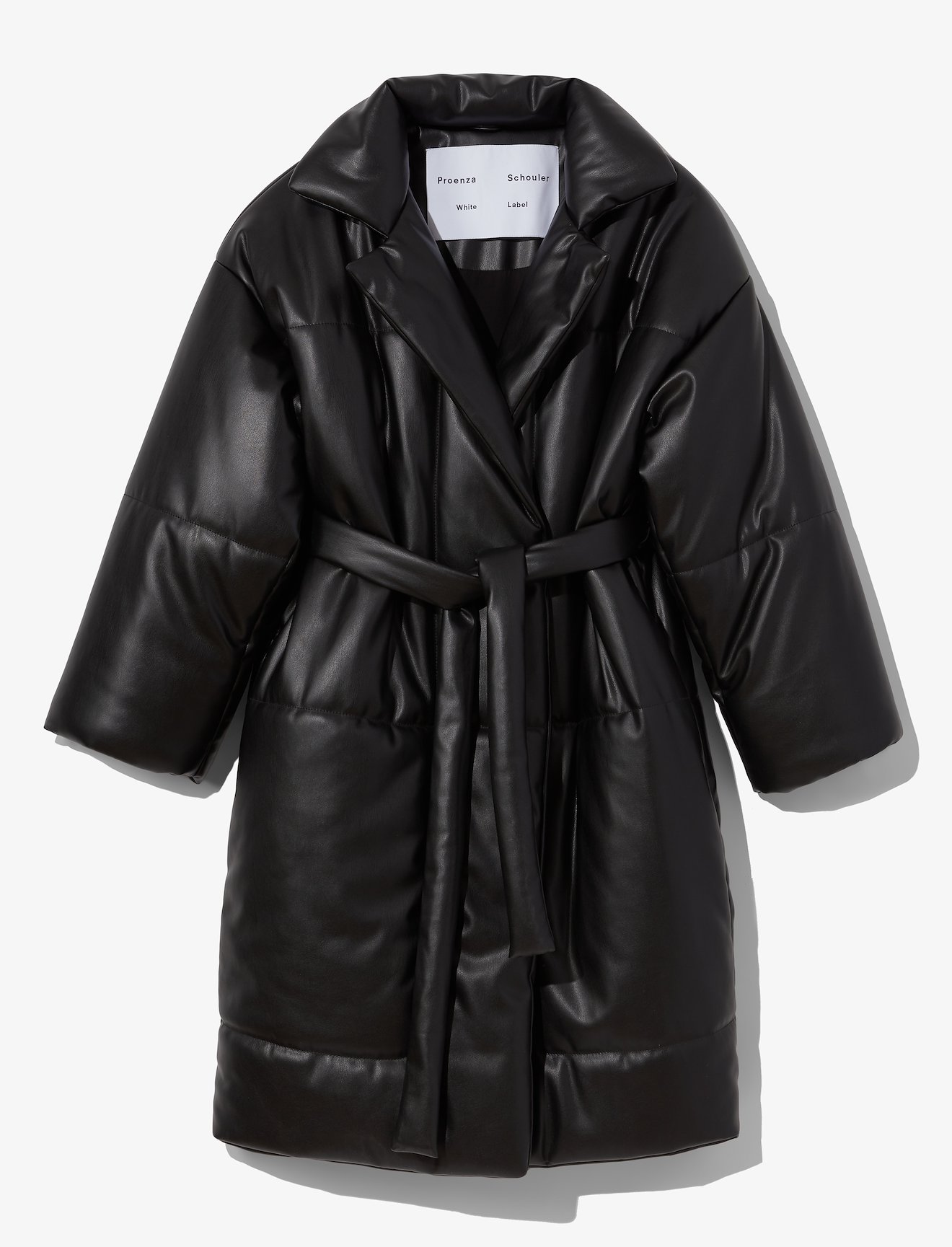 Faux Leather Puffer Coat #4