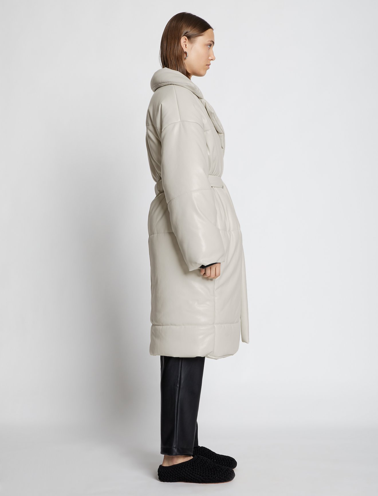 Faux Leather Puffer Coat #1