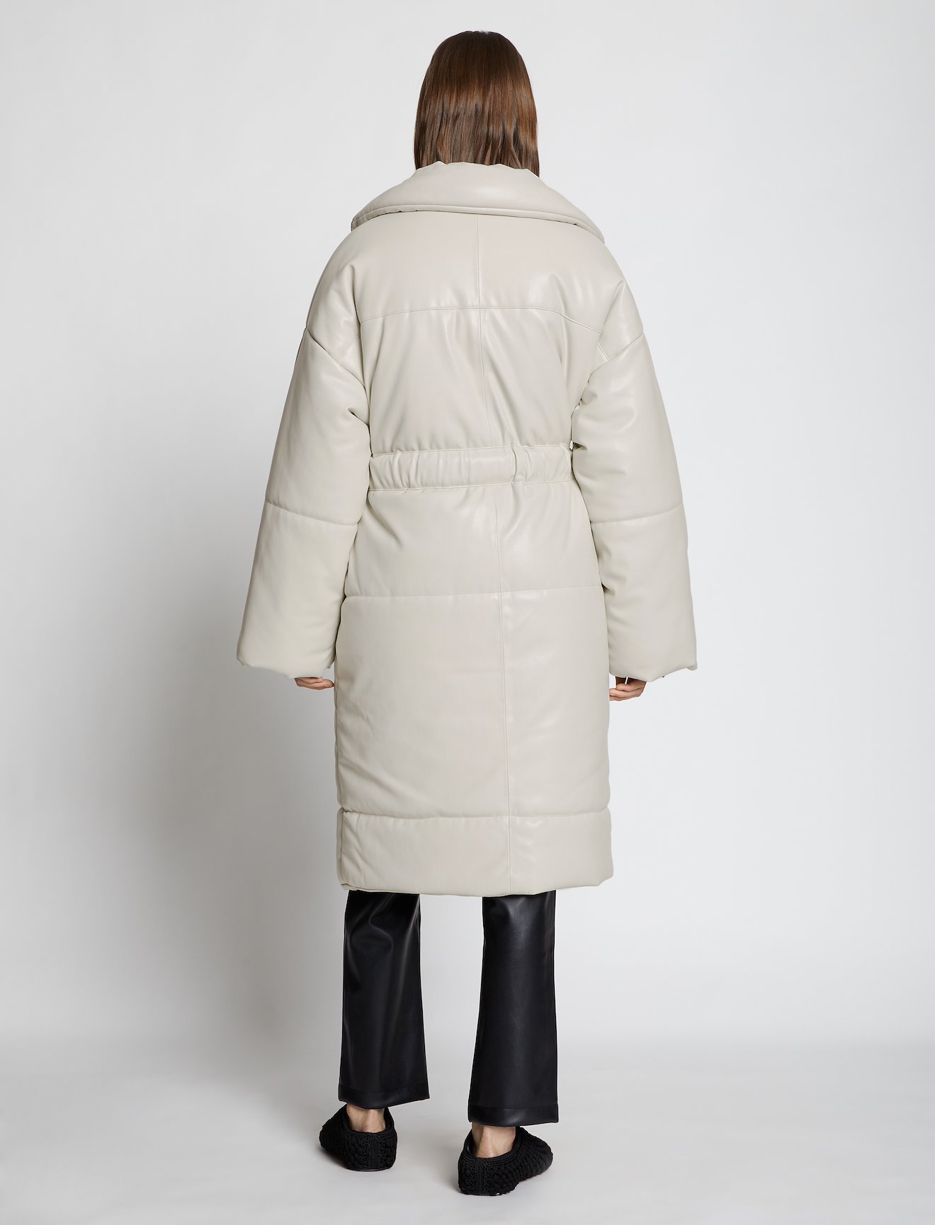 Faux Leather Puffer Coat #2