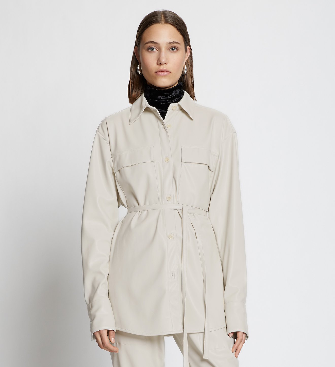 Faux Leather Shirt