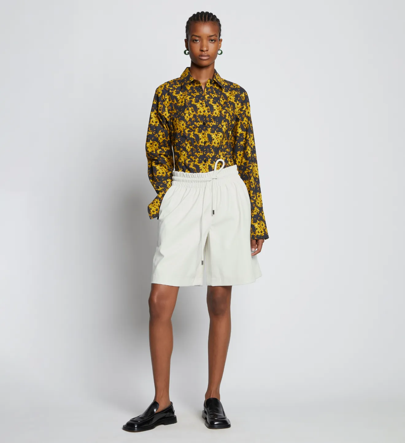 Faux Leather Shorts in white | Proenza 