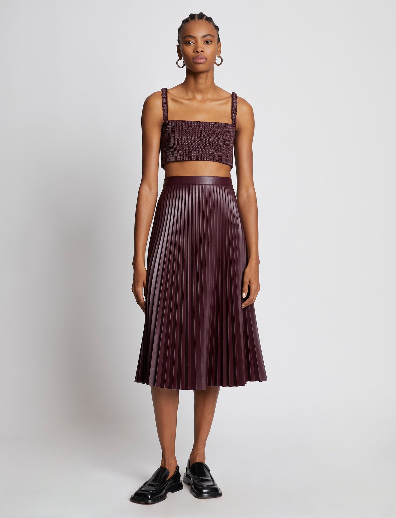 Faux Leather Smocked Top #1