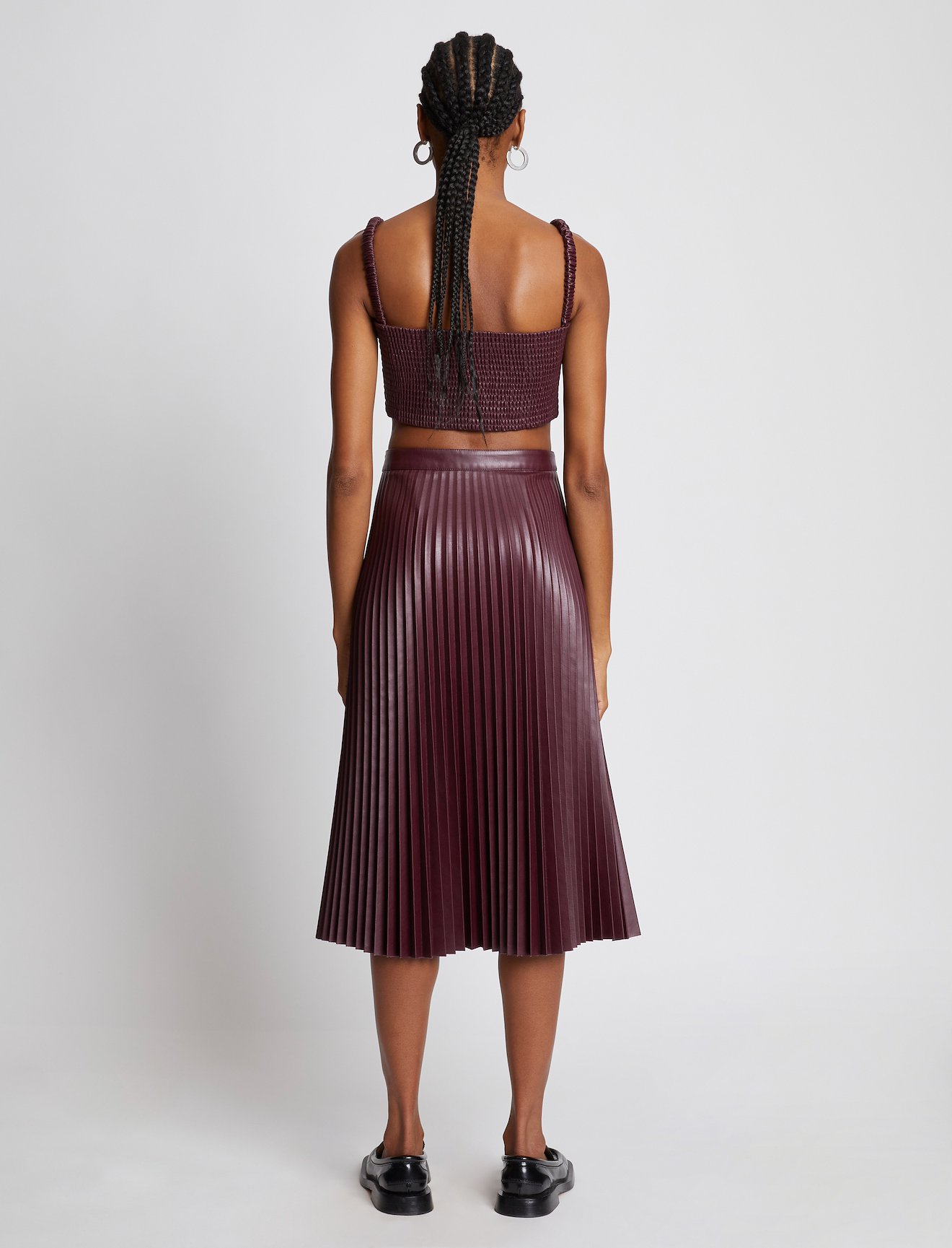 Faux Leather Smocked Top #3