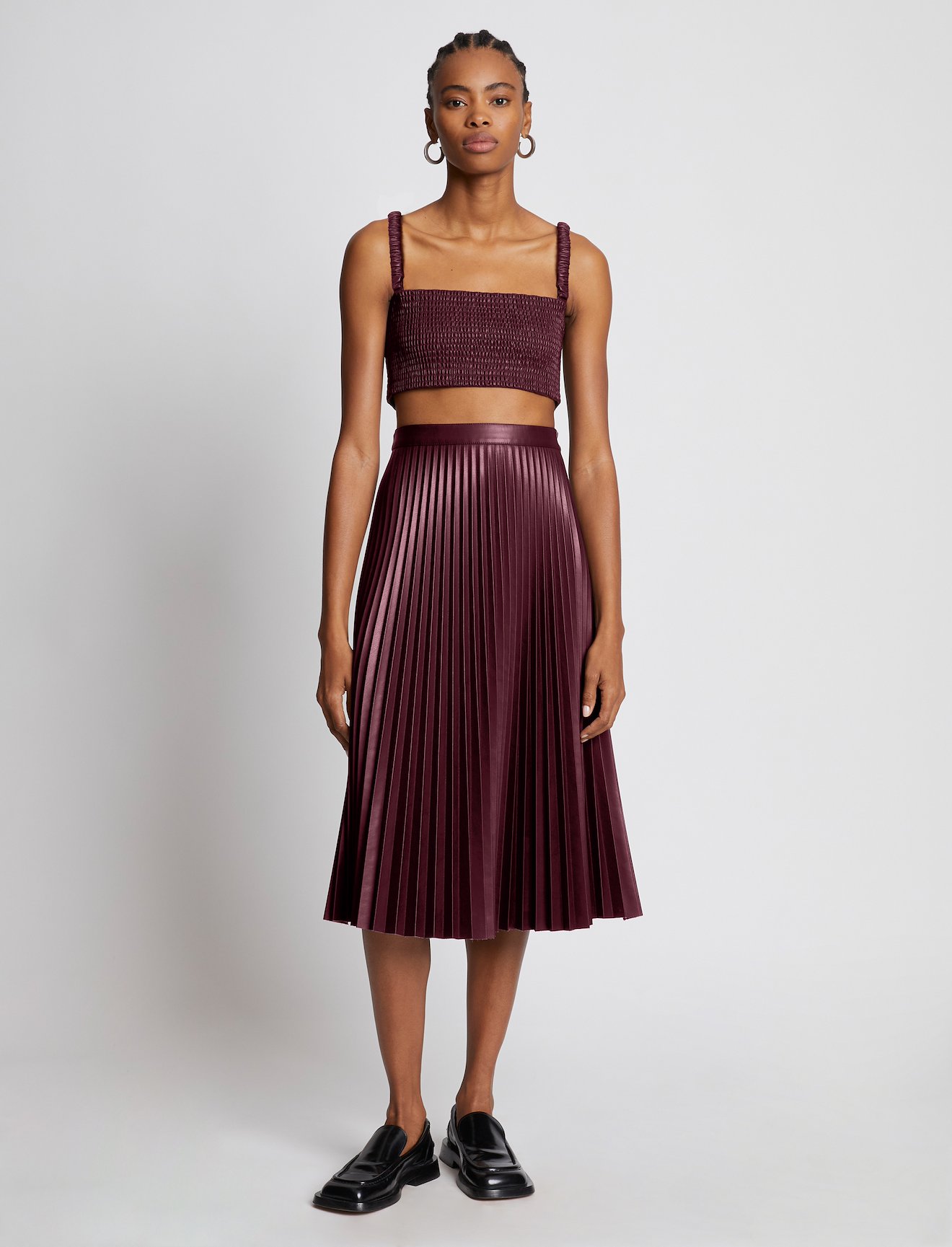 Faux Leather Smocked Top #1