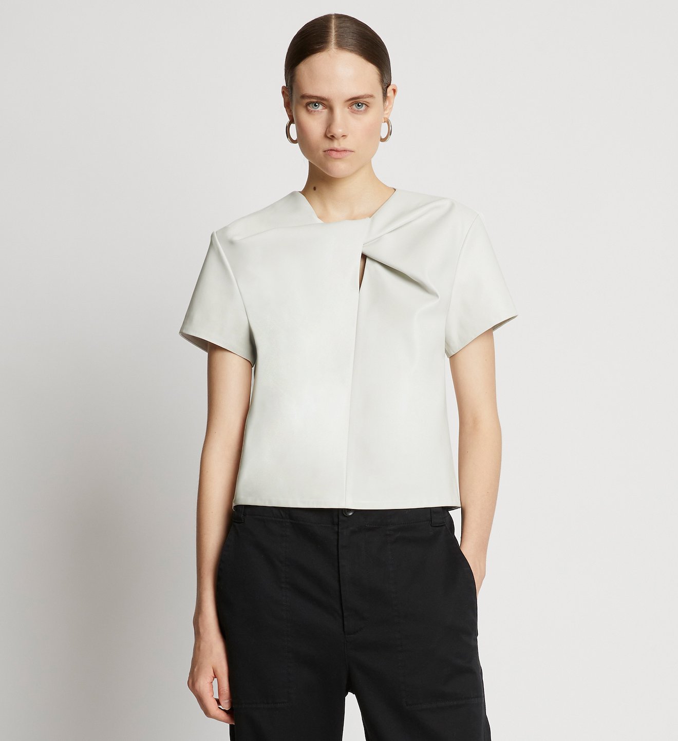 Faux Leather Twisted Top