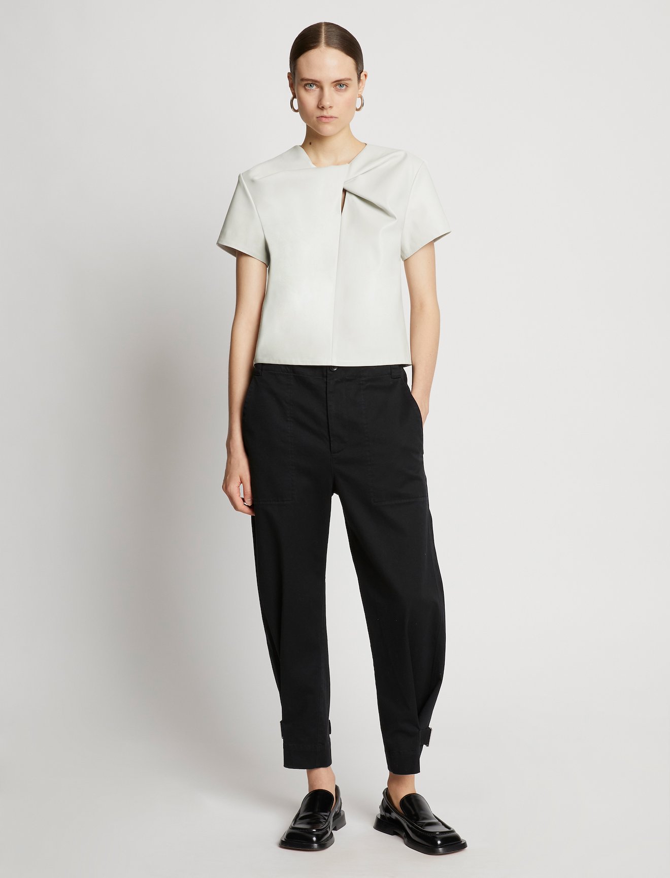 Faux Leather Twisted Top #1