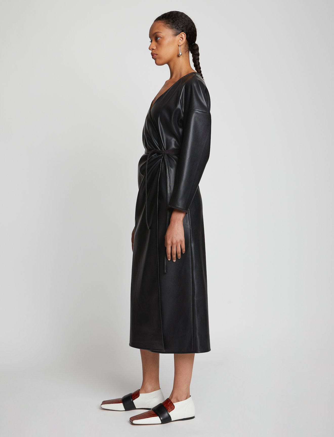 Faux Leather Wrap Dress #1