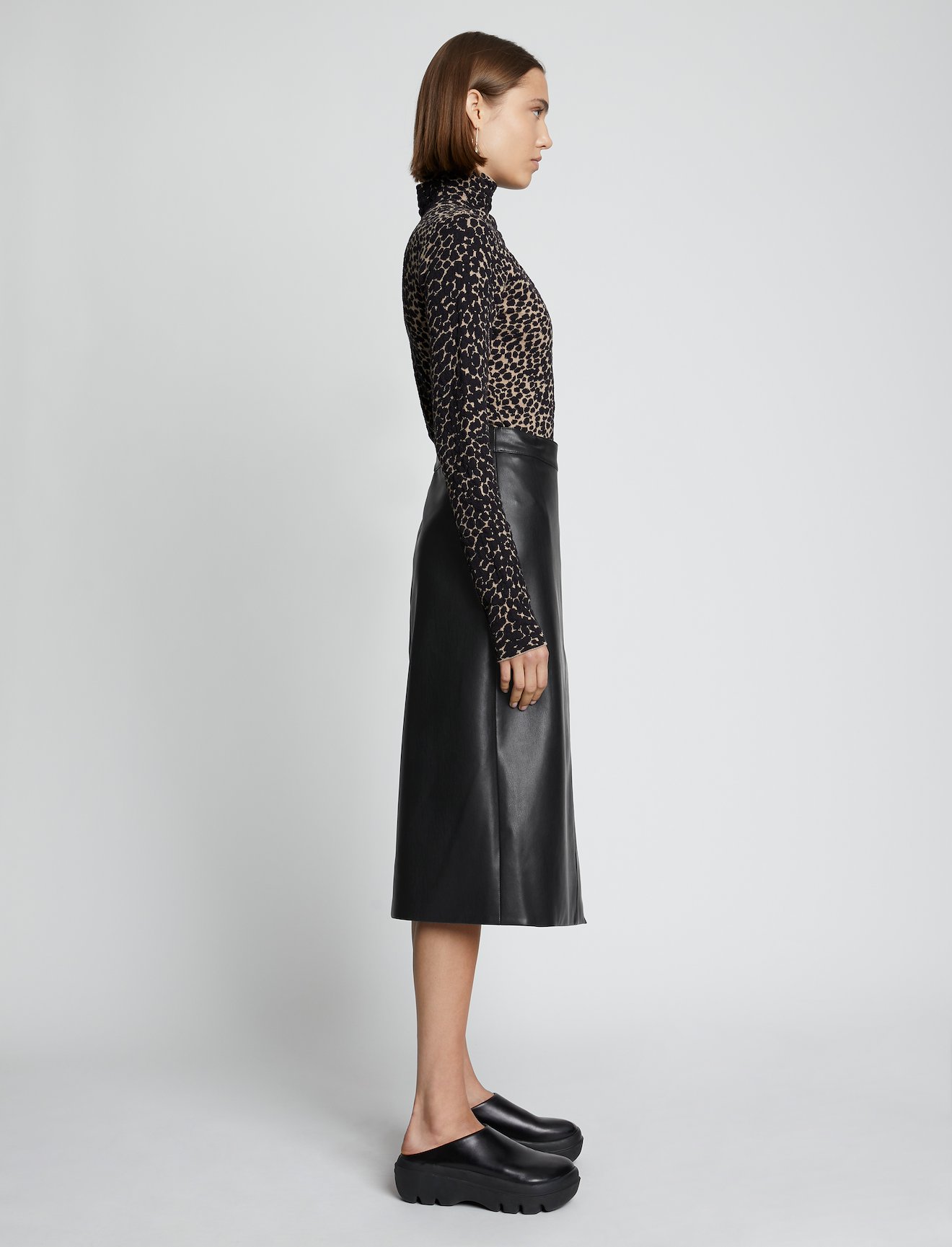 Faux Leather Wrap Skirt #1