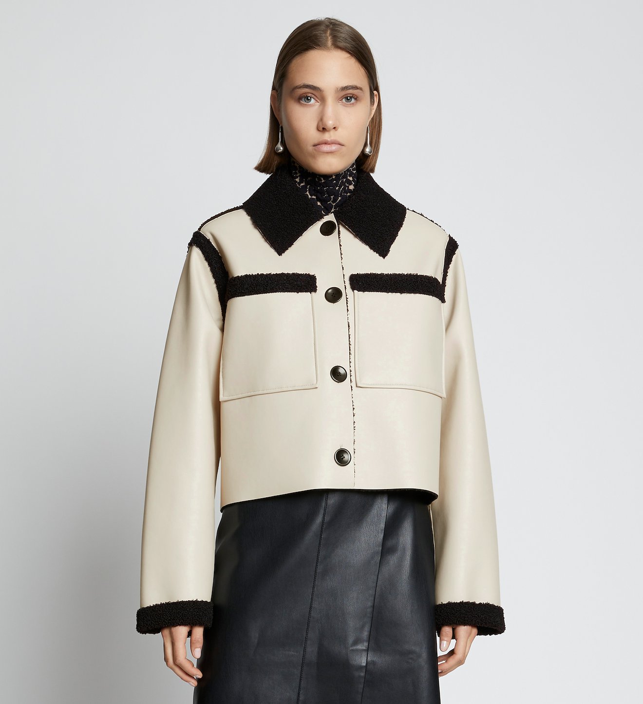 Faux Sherpa Cropped Jacket